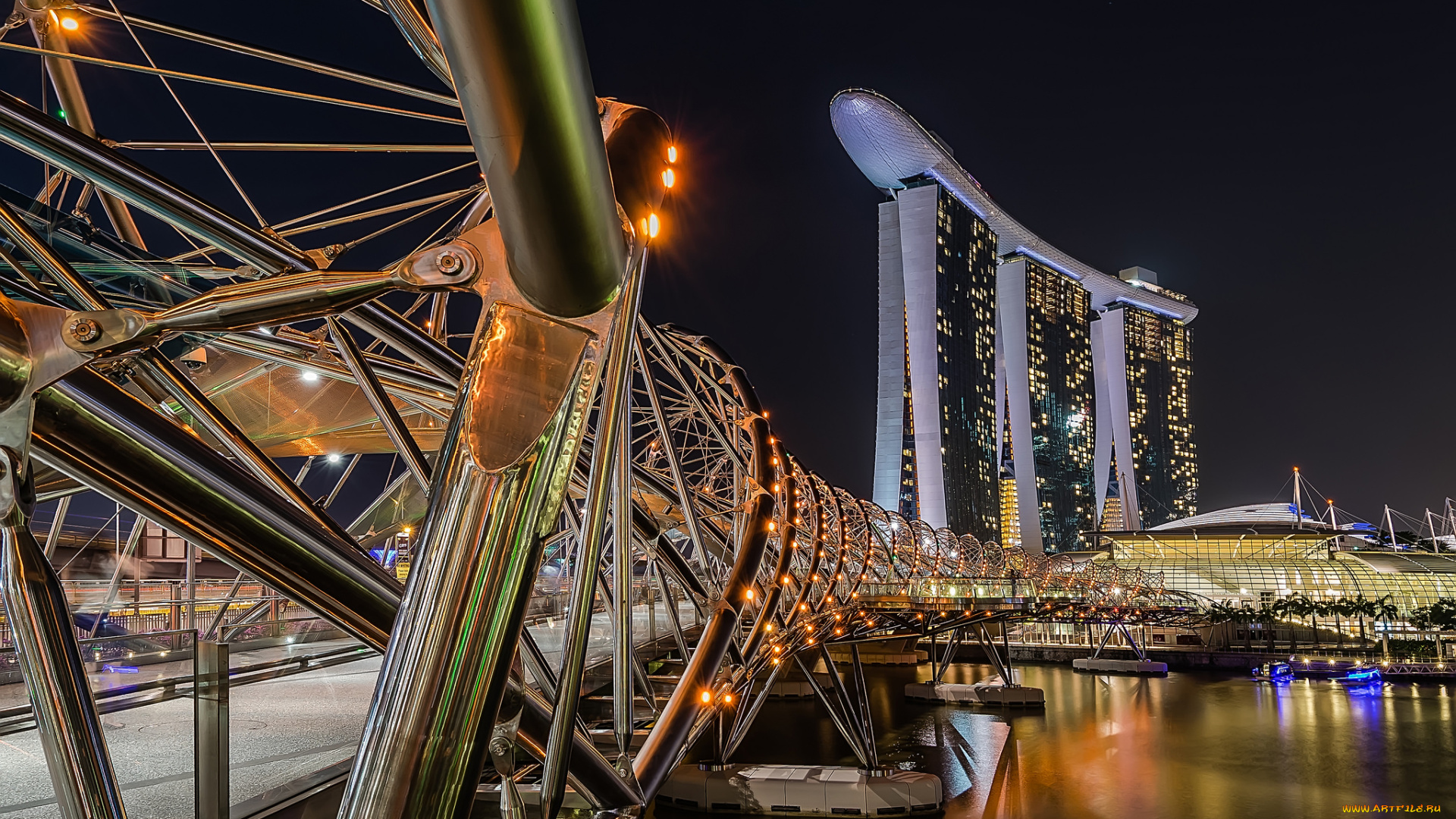 singapore, города, сингапур, , сингапур, ночь, здания, огни