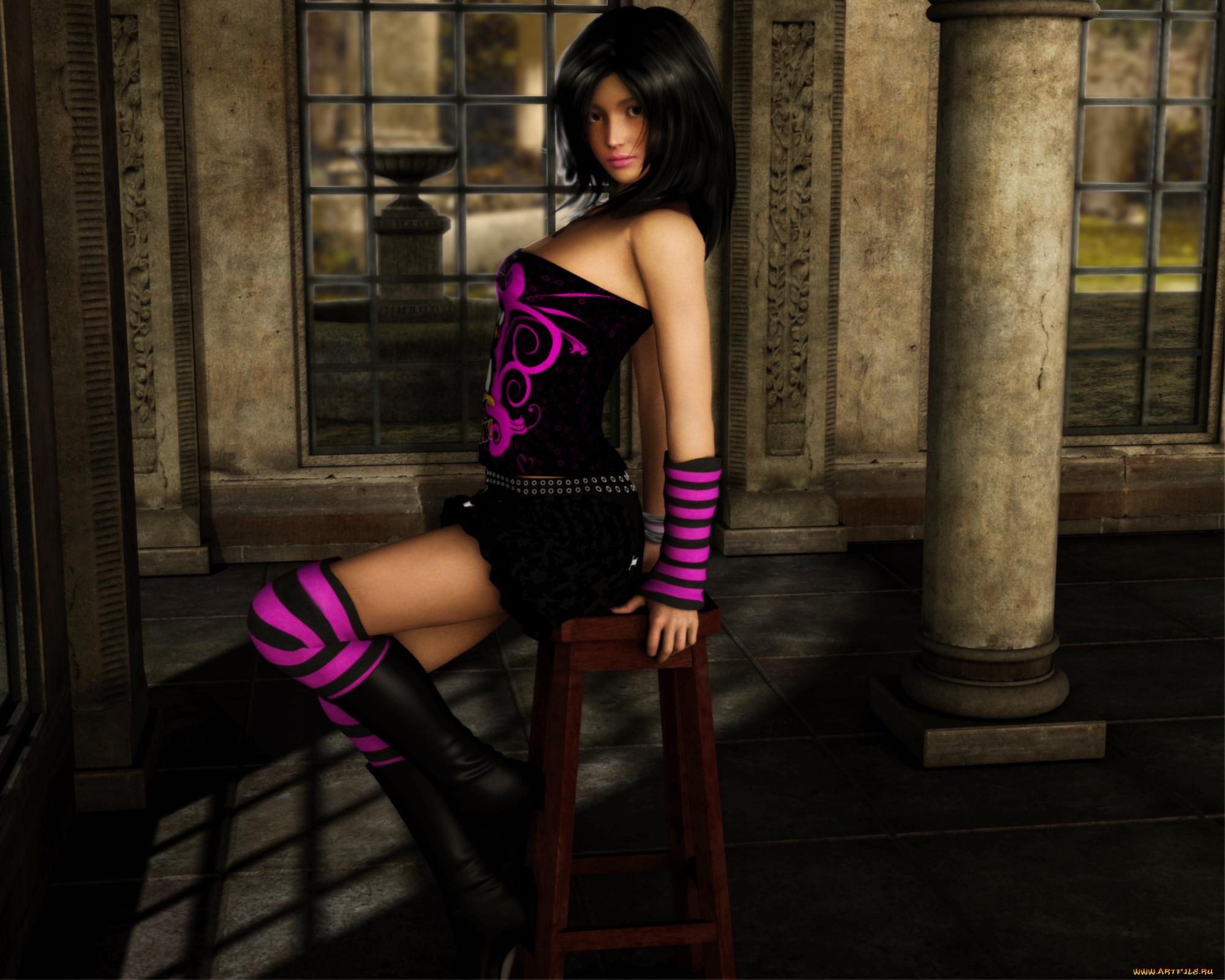 3д, графика, люди, , people, фон, взгляд, девушка