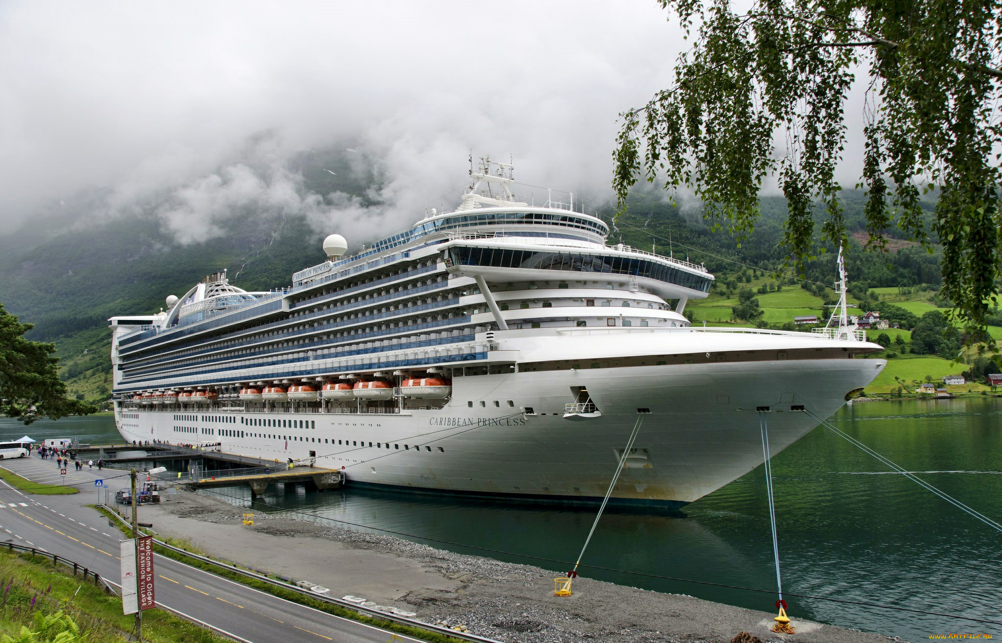 caribbean, princess, корабли, лайнеры, круиз, причал, лайнер, океанский