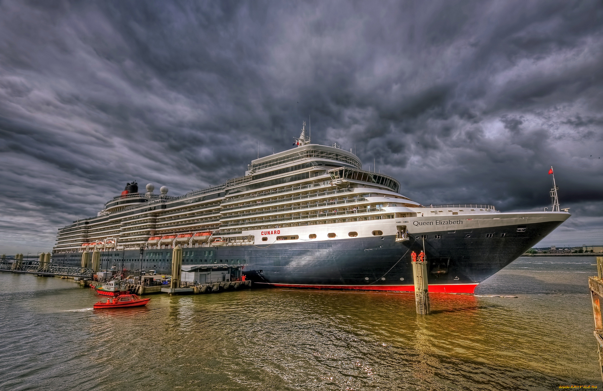 queen, elizabeth, корабли, лайнеры, круиз, океанский, причал, лайнер