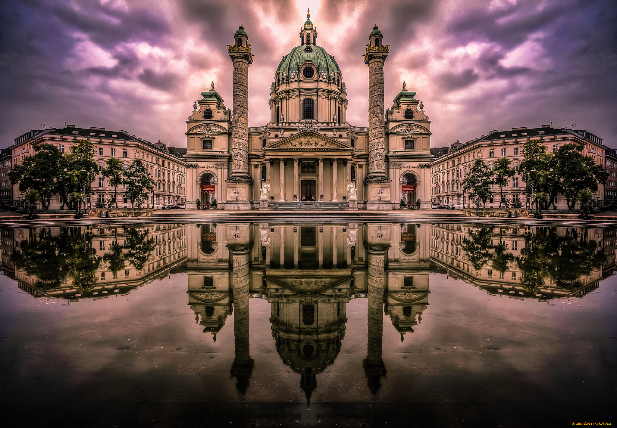 karlskirche, vienna, austria, города, вена, , австрия, дворец
