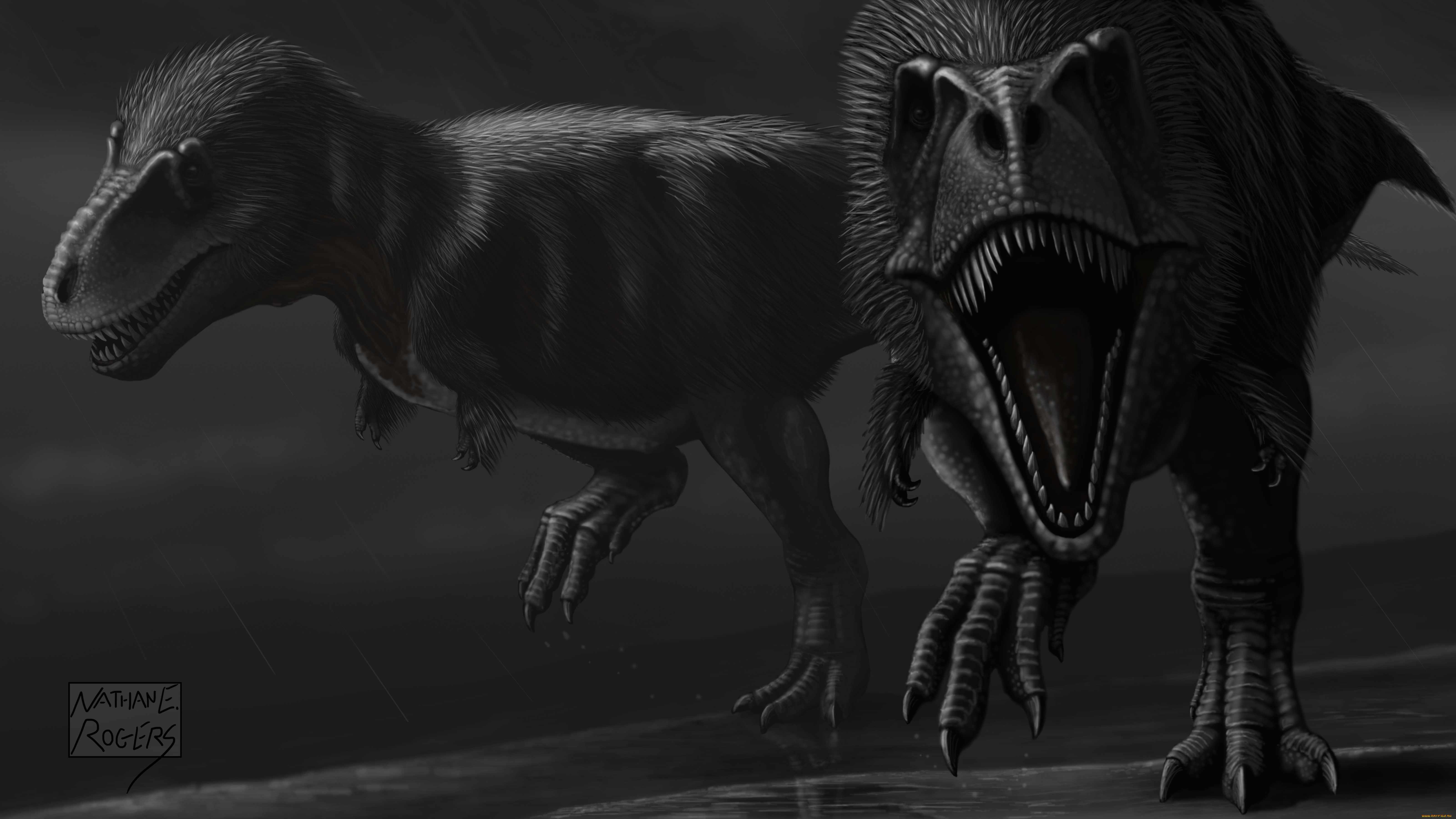 рисованное, животные, , доисторические, динозавр