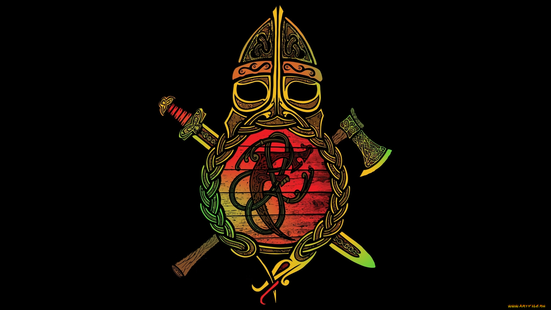 рисованное, минимализм, топор, меч, щит, варяг, русь, шлем