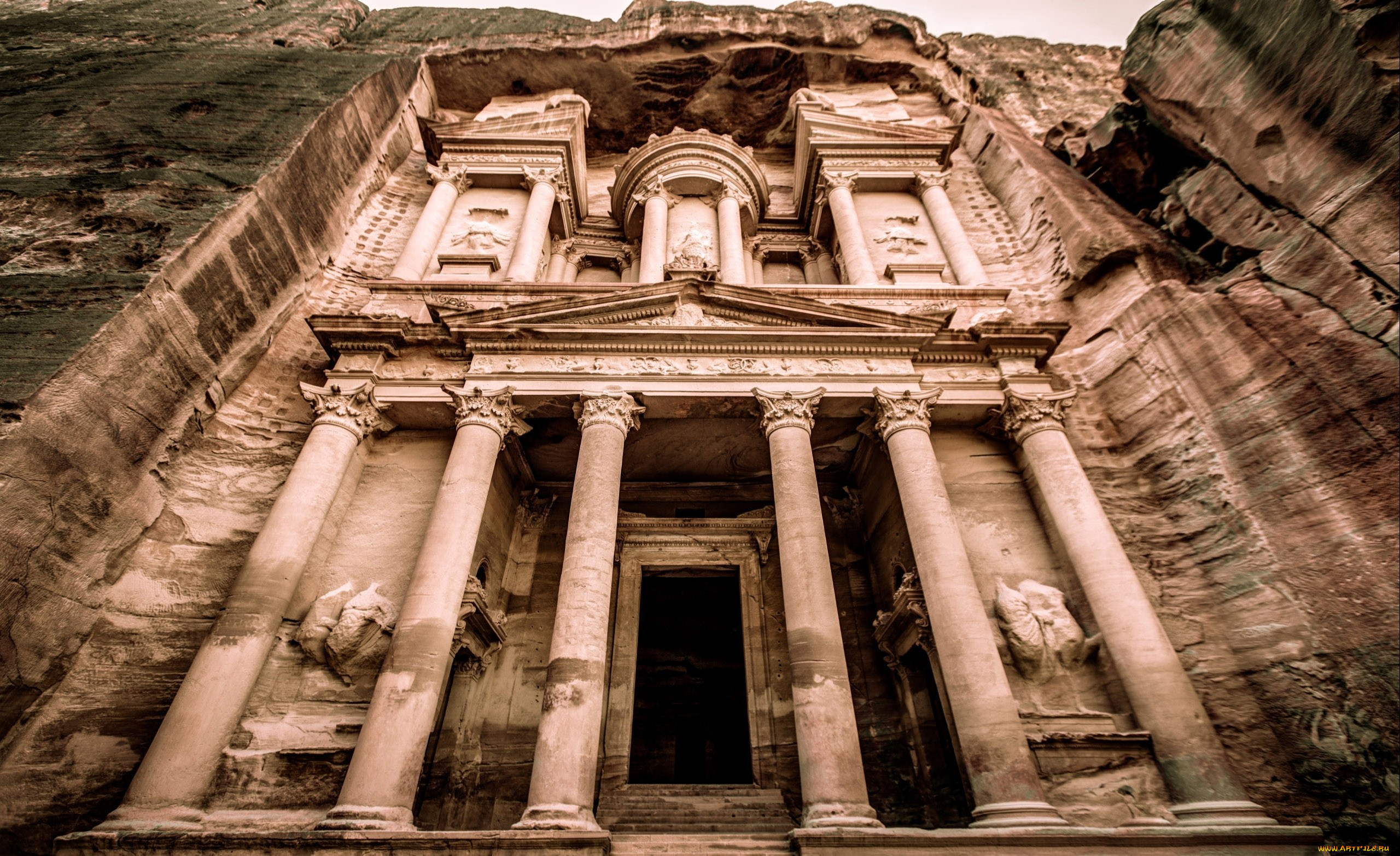 города, -, исторические, , архитектурные, памятники, петра, храм, колонны, скала