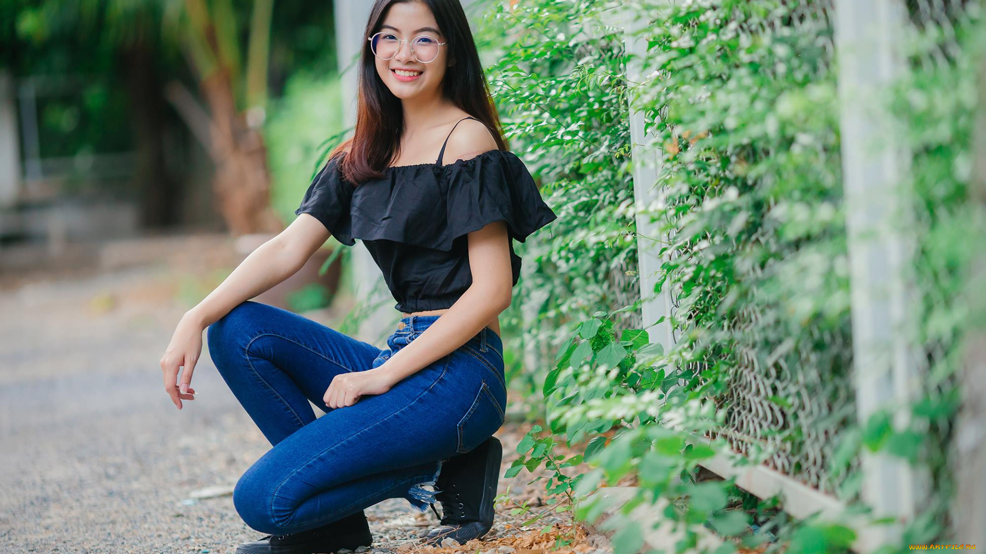 девушки, -unsort, , азиатки, девушка, взгляд, фон