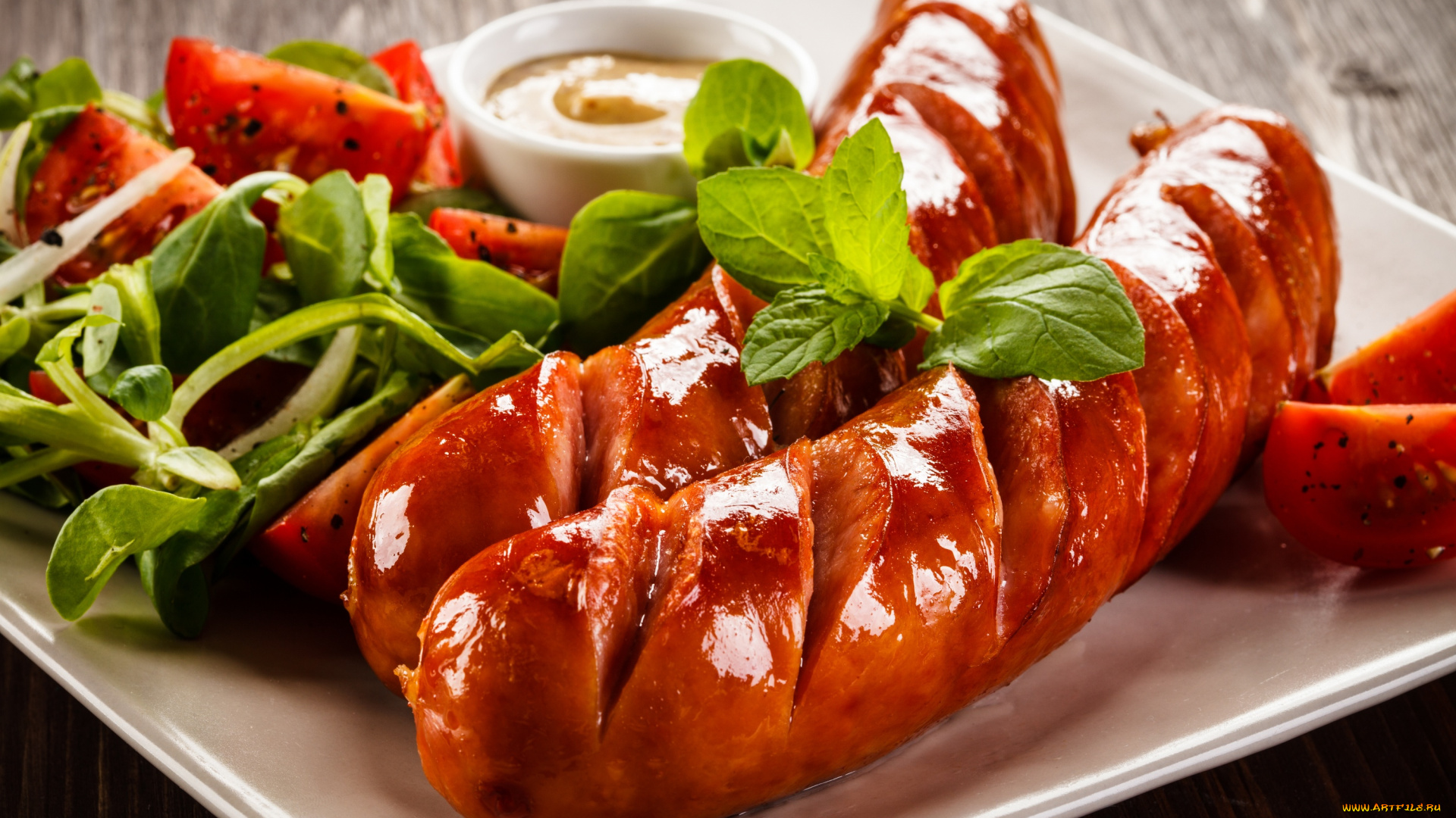 еда, шашлык, , барбекю, мята, огурец, кетчуп, томат, гриль, сосиска, горчица, помидоры