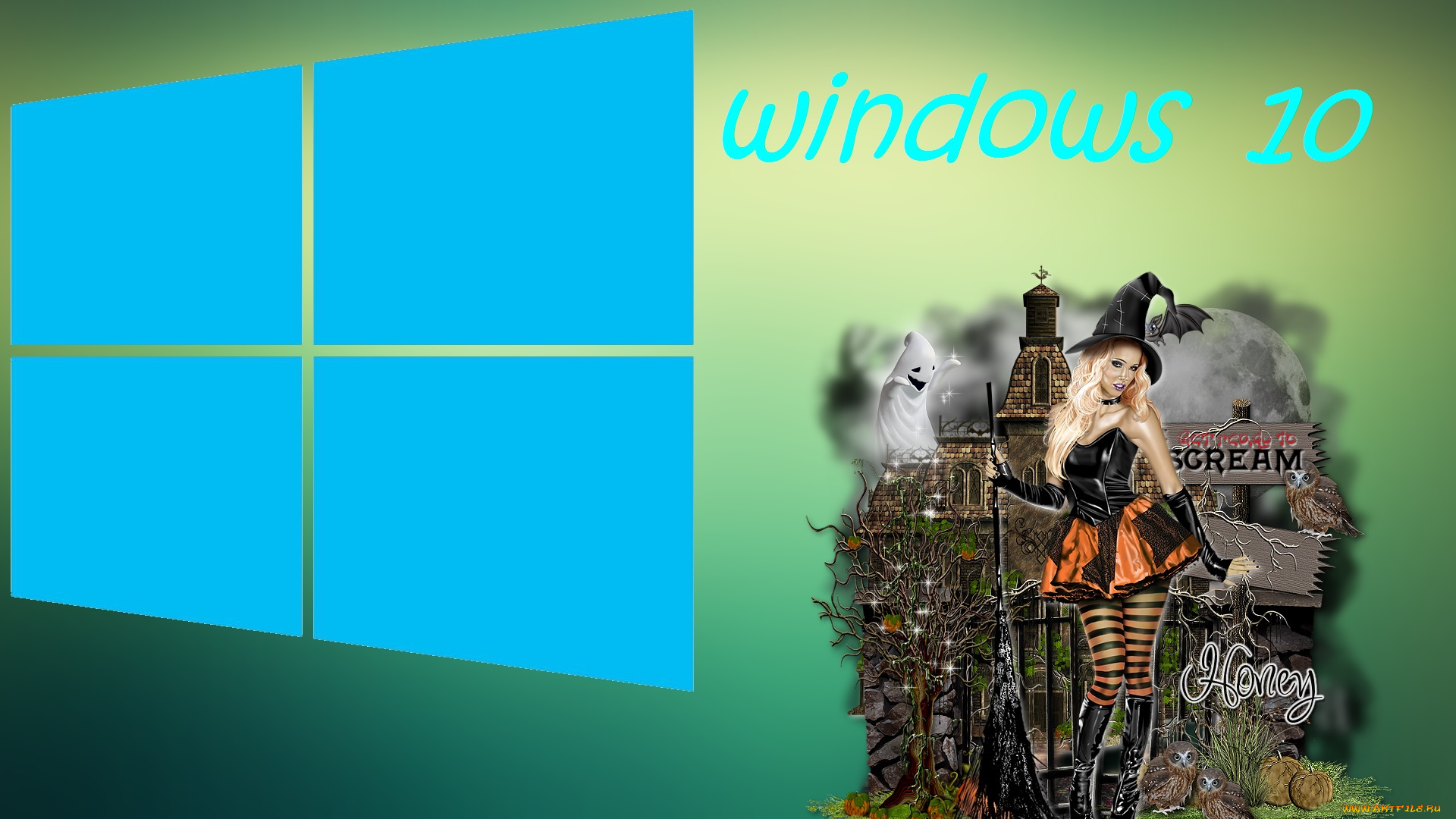 компьютеры, windows, , 10, фон, логотип