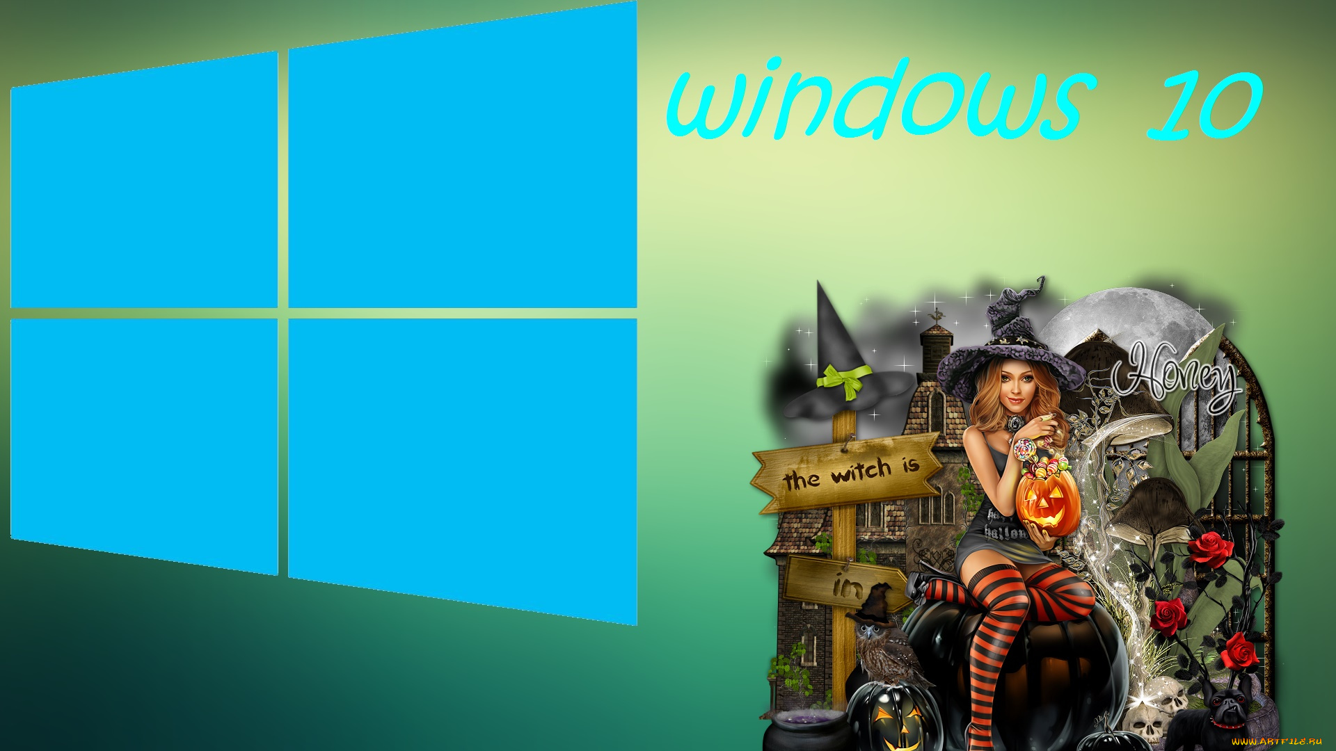 компьютеры, windows, , 10, фон, логотип