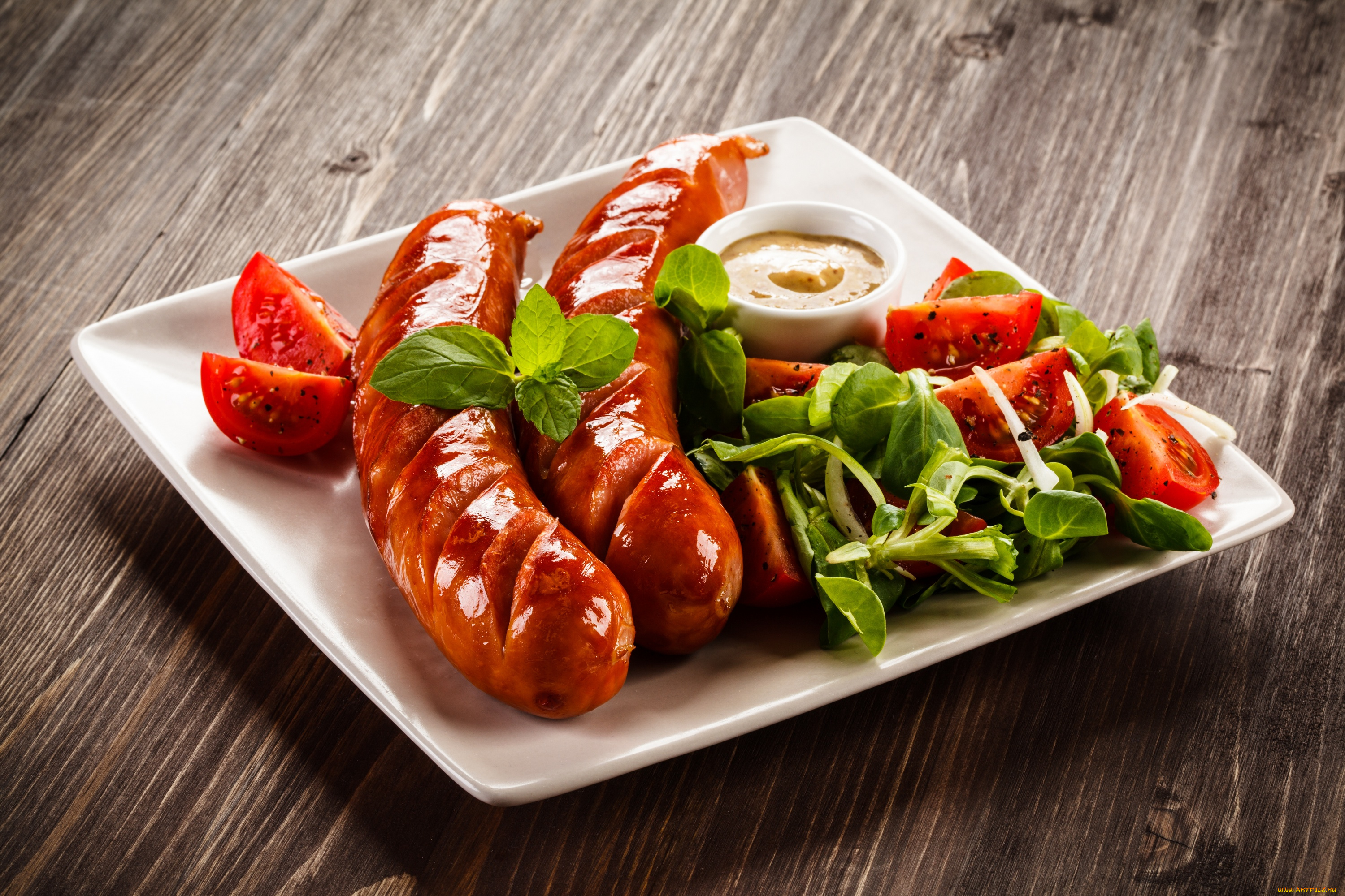 еда, шашлык, , барбекю, мята, салат, сосиска, кетчуп, томат, гриль