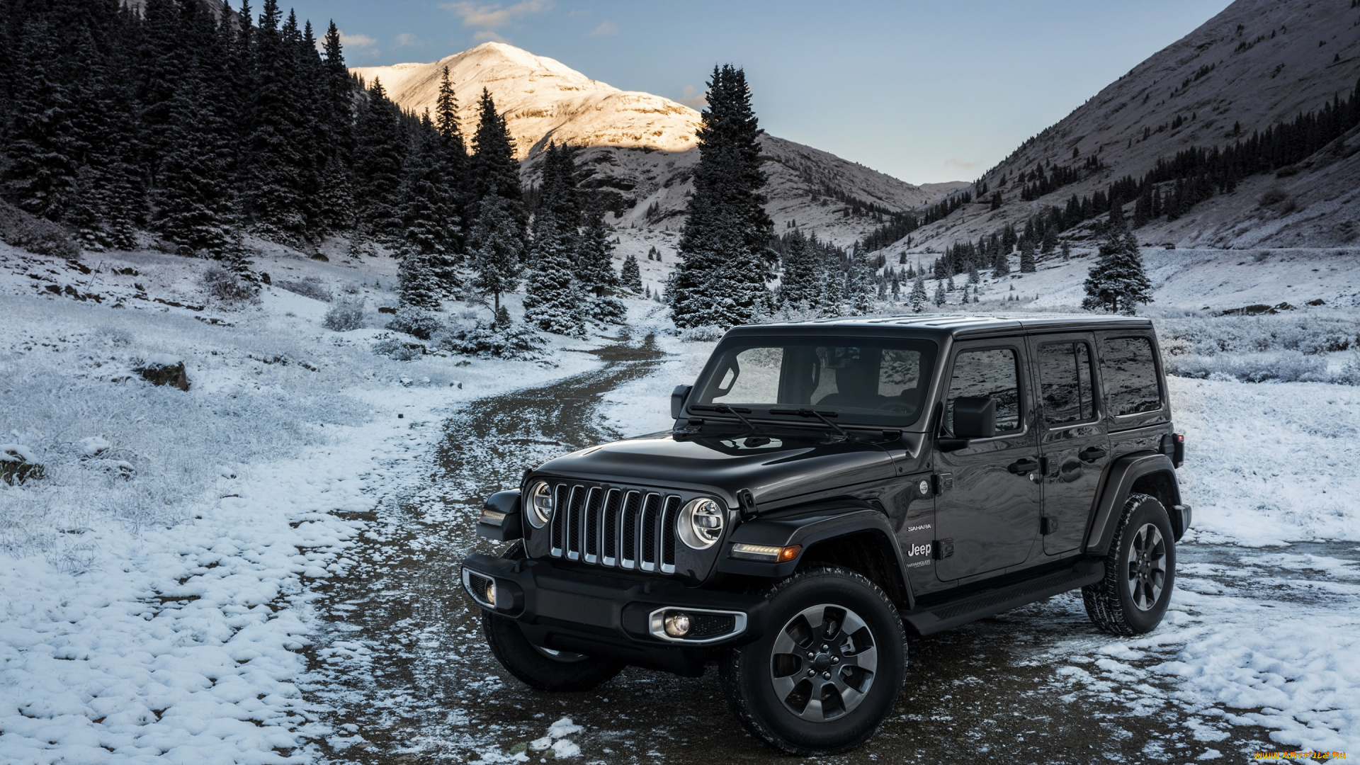2018, jeep, wrangler, sahara, автомобили, jeep, зима, внедорожник, снег, 2018, wrangler, sahara, серый, вранглер, природа, джип, американские