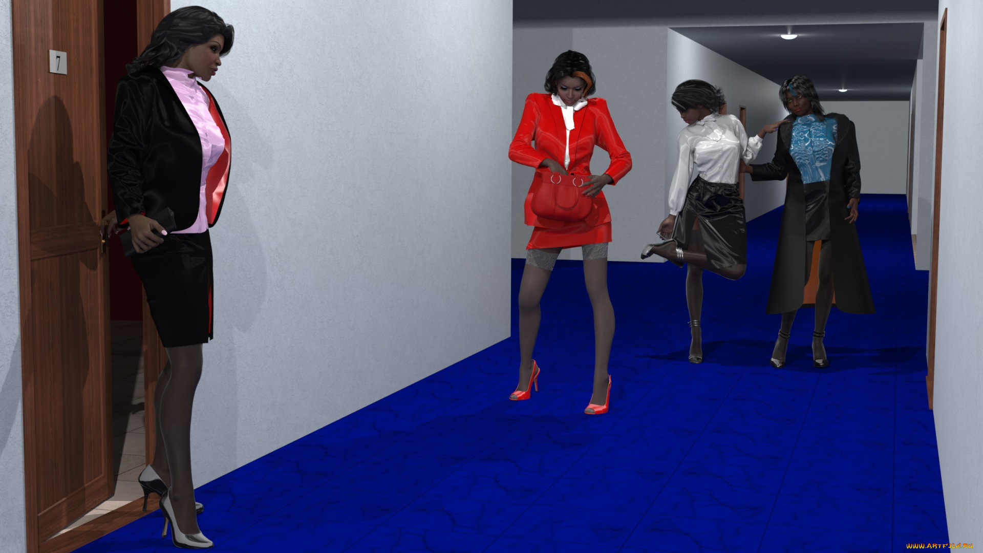 3д, графика, фантазия, , fantasy, девушки, взгляд, фон