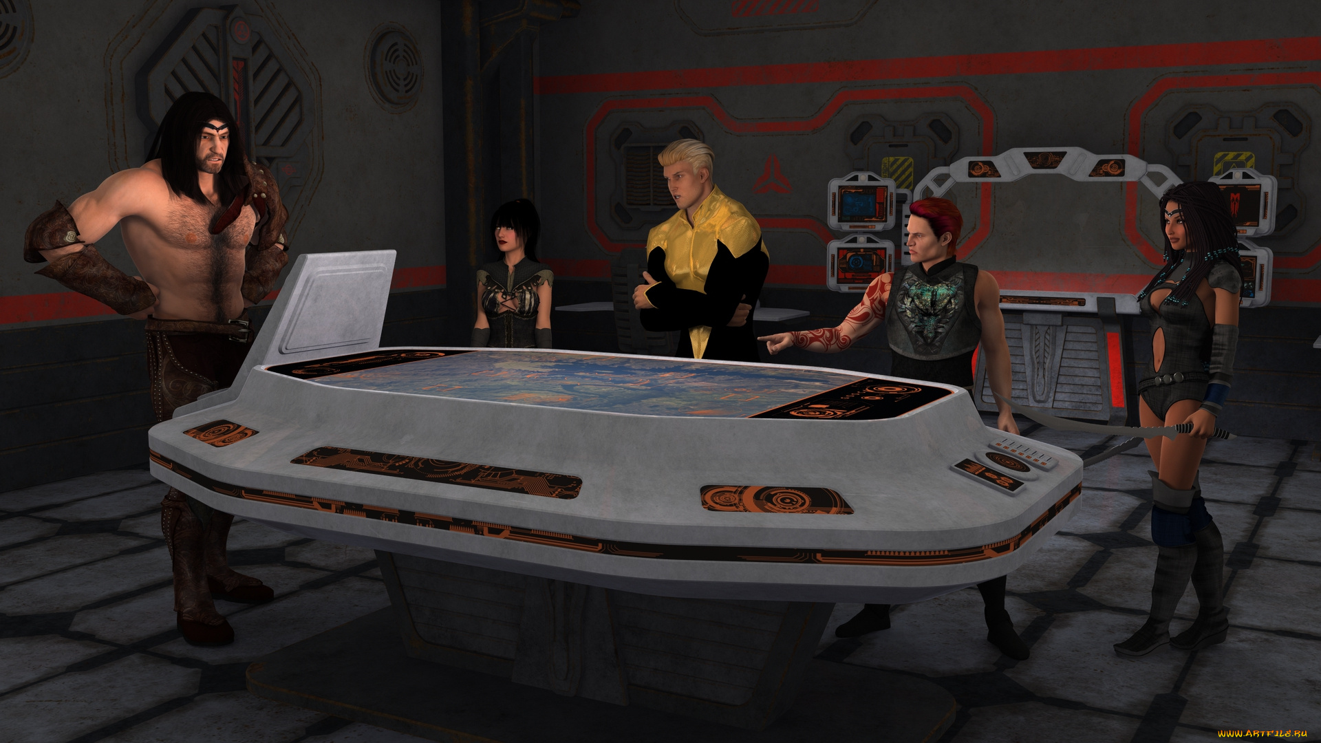 3д, графика, фантазия, , fantasy, девушки, взгляд, фон