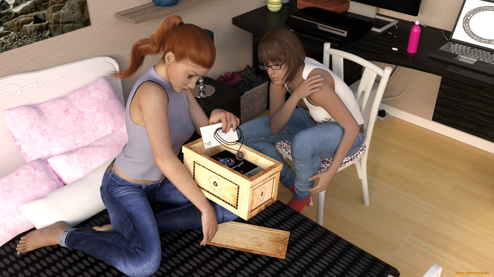 3д, графика, люди, , people, фон, взгляд, девушки