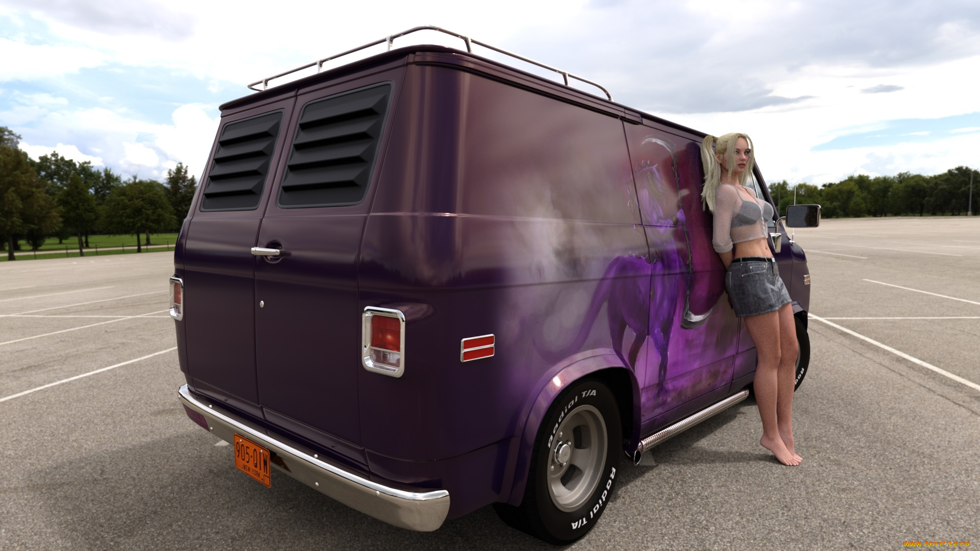 3д, графика, люди-авто, мото, , people-, car, , , moto, фон, взгляд, девушка