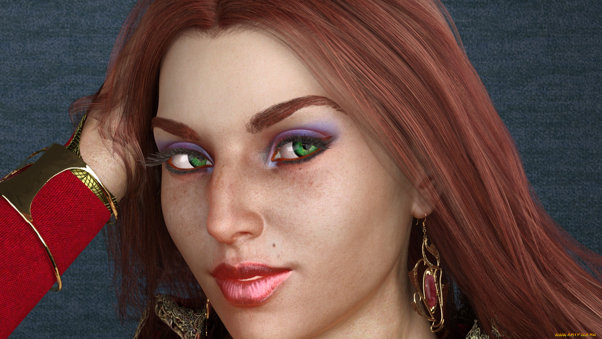 3д, графика, портрет, , portraits, фон, взгляд, девушка