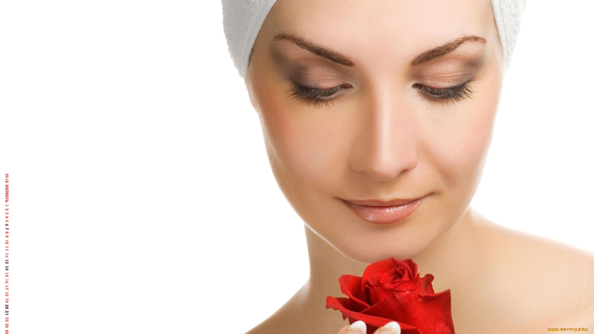 календари, девушки, цветок, роза, лицо, женщина