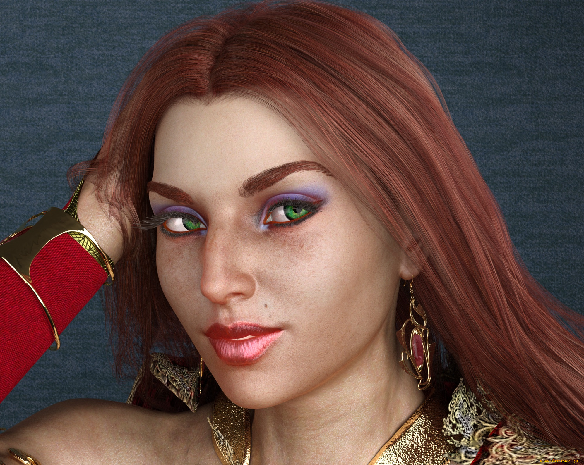 3д, графика, портрет, , portraits, фон, взгляд, девушка