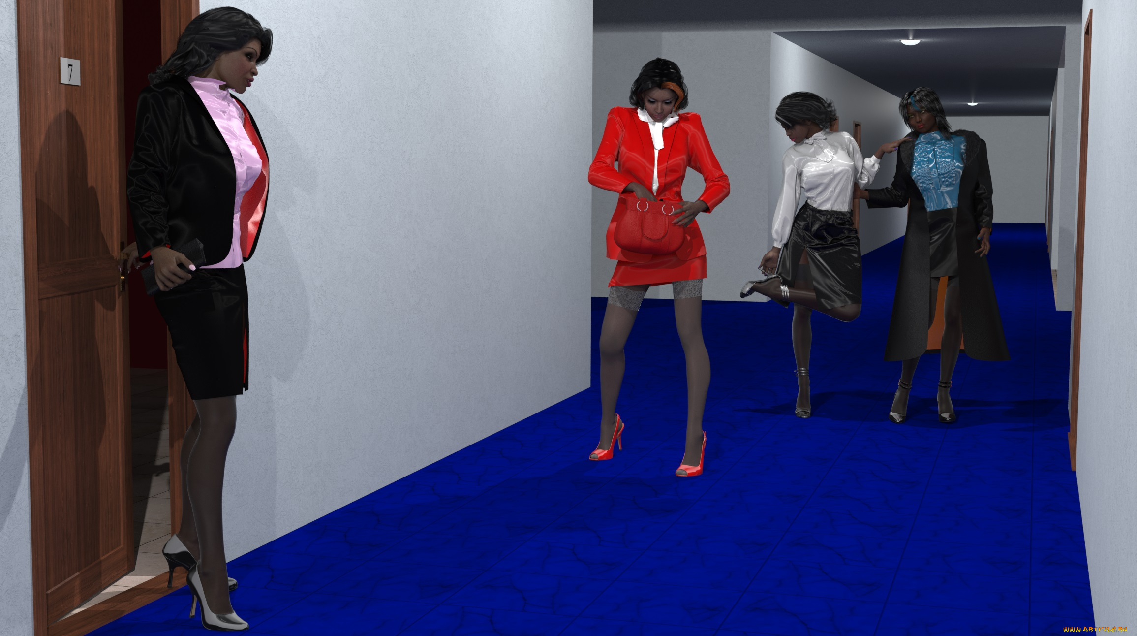 3д, графика, фантазия, , fantasy, девушки, взгляд, фон