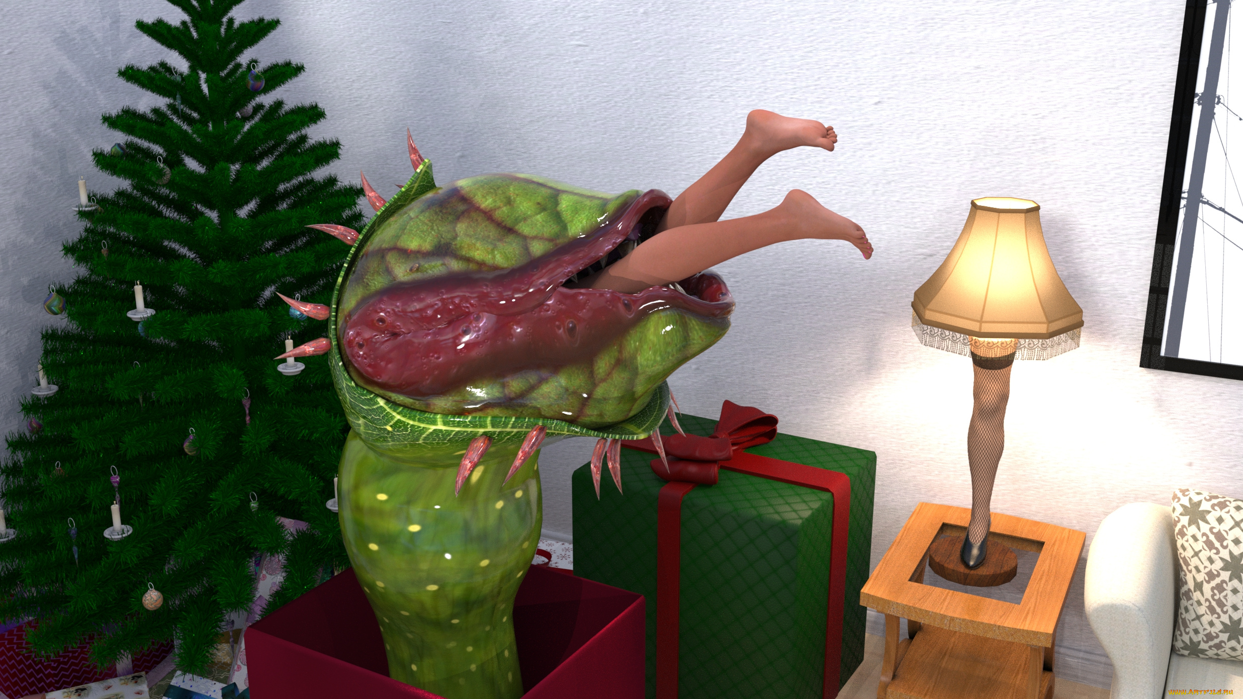 3д, графика, существа, , creatures, девушка, змея