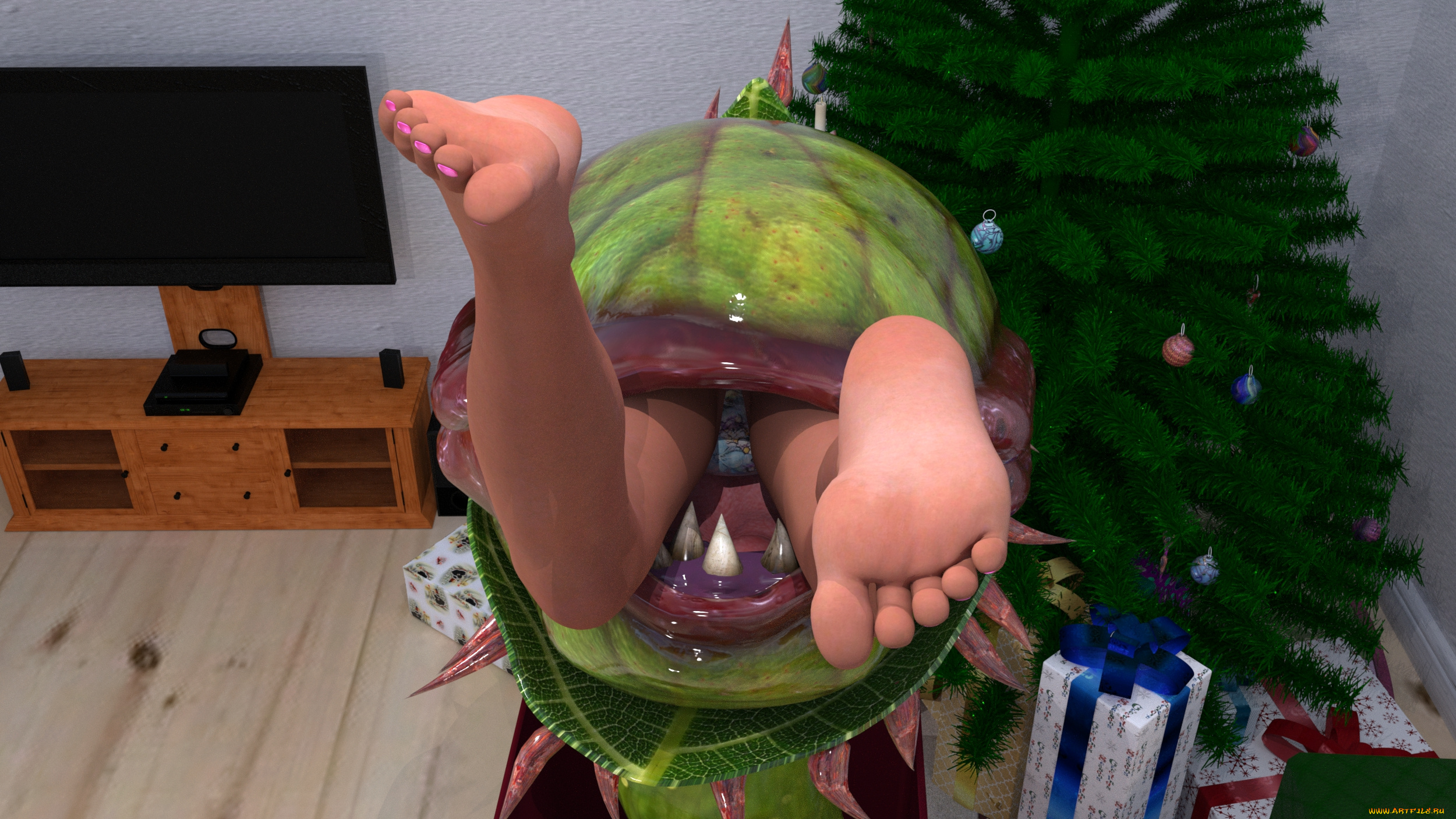 3д, графика, ужас, , horror, девушка, змея