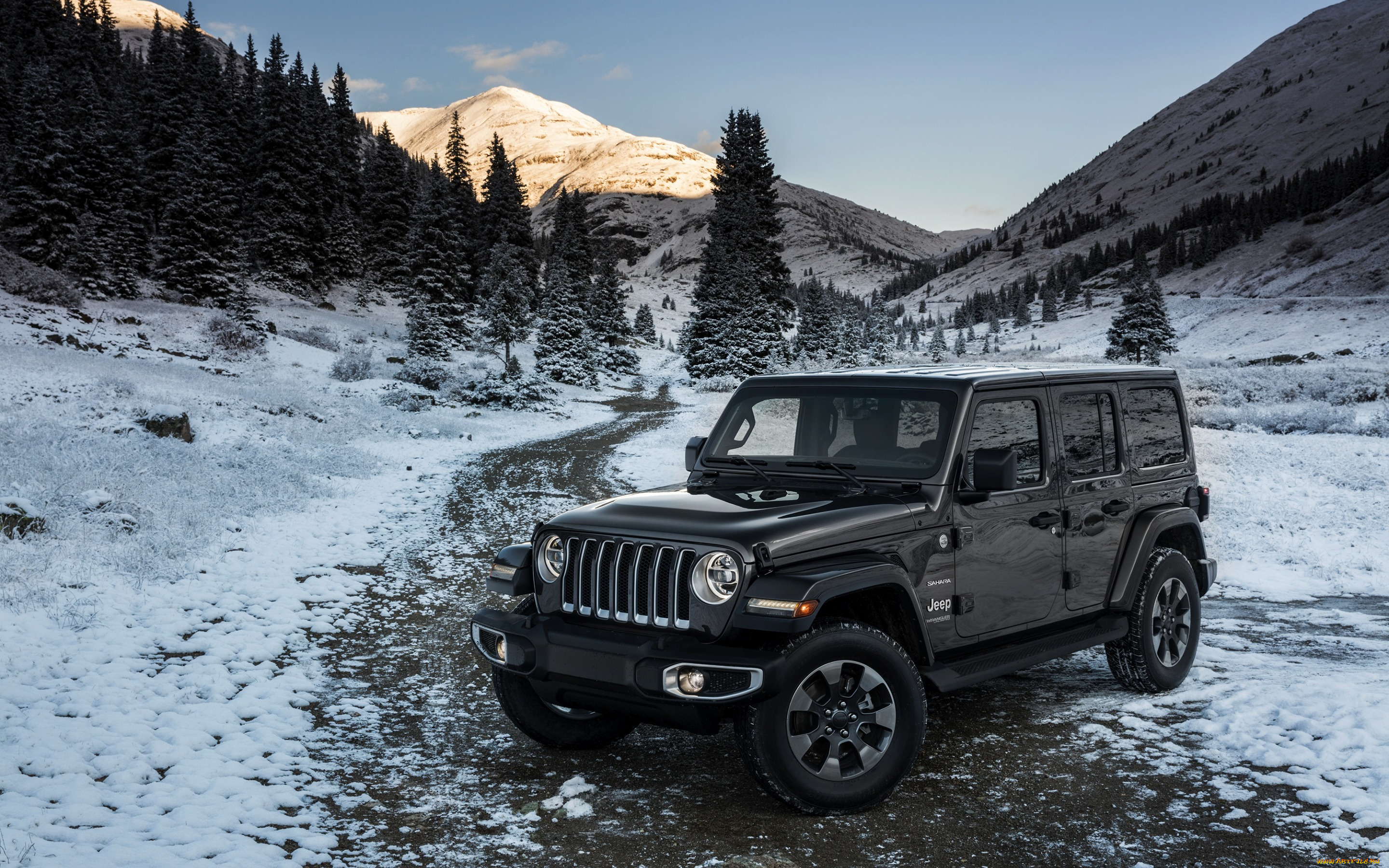 2018, jeep, wrangler, sahara, автомобили, jeep, зима, внедорожник, снег, 2018, wrangler, sahara, серый, вранглер, природа, джип, американские