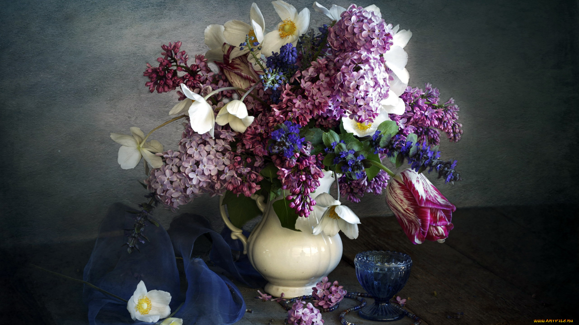 цветы, букеты, , композиции, букет, сирень, тюльпаны, весна, анемоны