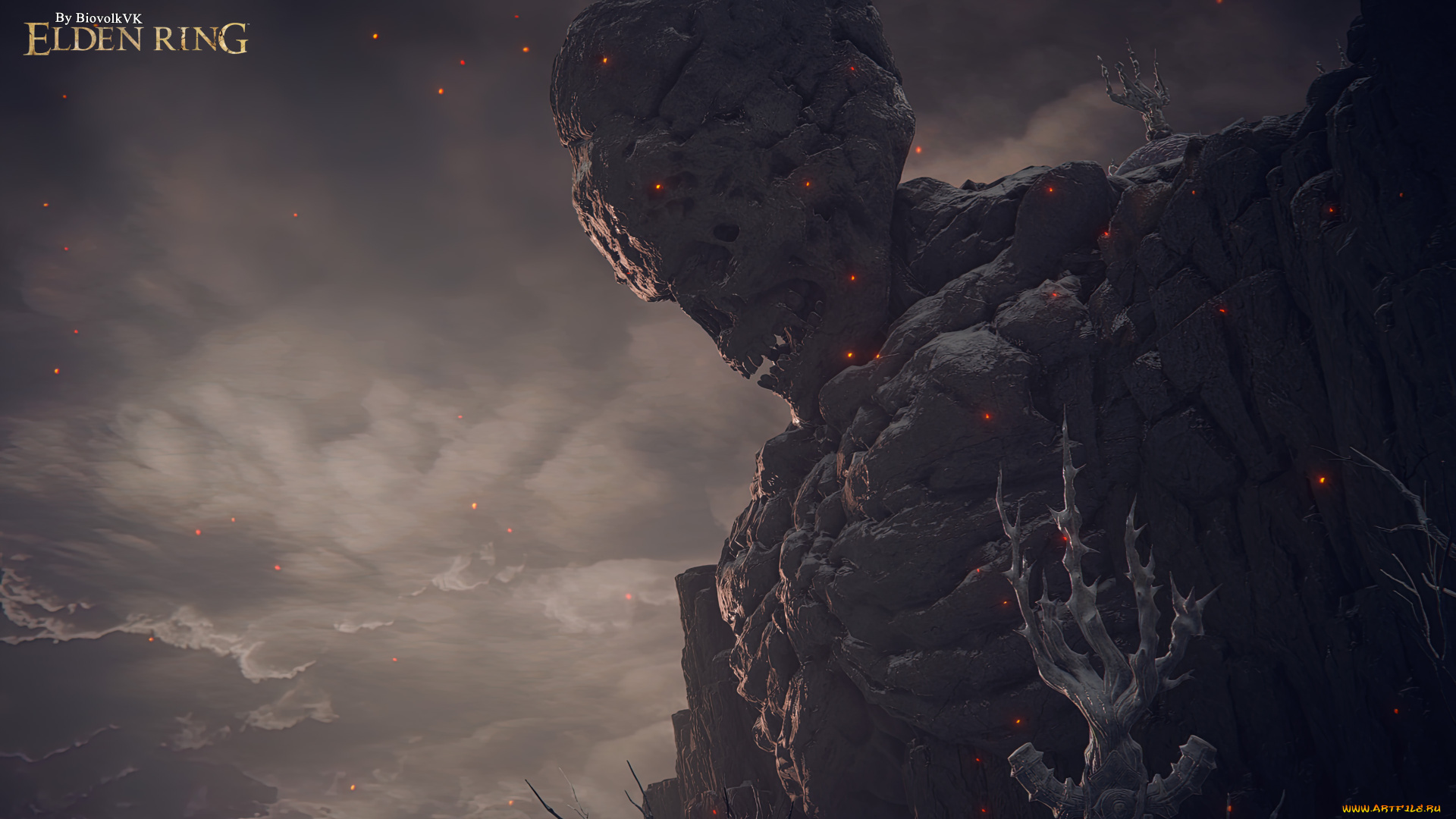 elden, ring, giant, skeleton, видео, игры, elden, ring, biovolkvk, art, elden, ring, giant, skeleton