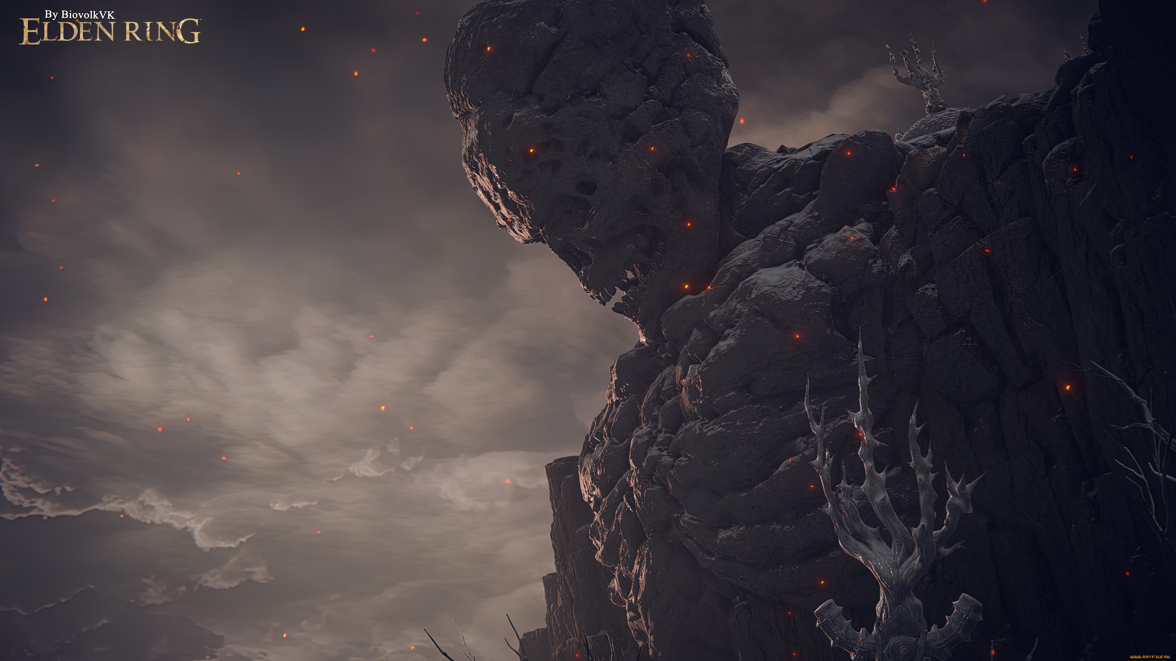 elden, ring, giant, skeleton, видео, игры, elden, ring, biovolkvk, art, elden, ring, giant, skeleton