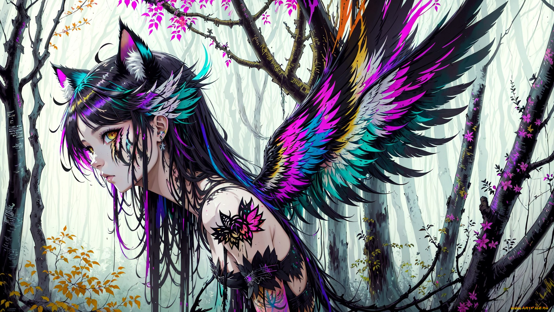 аниме, ангелы, , демоны, нейросети, графика, нейроарт, ai, art, нейронные, сети, рисунки, нейро, искусство