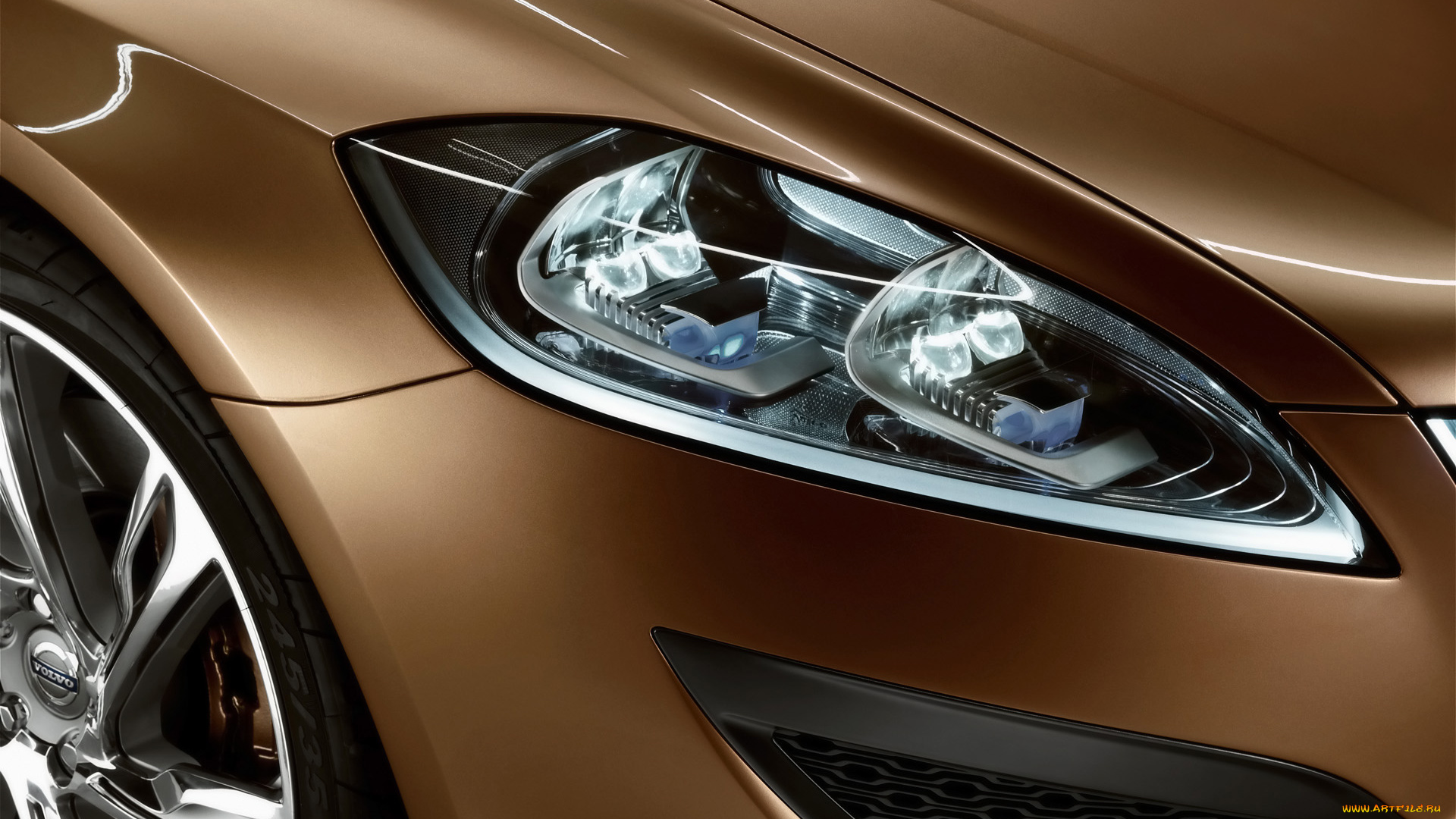 автомобили, фрагменты, автомобиля, коричневый, фара