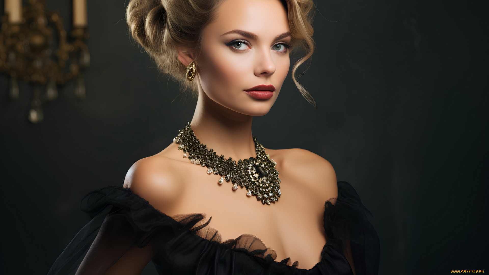 девушки, -, лица, , портреты, модель, украшение