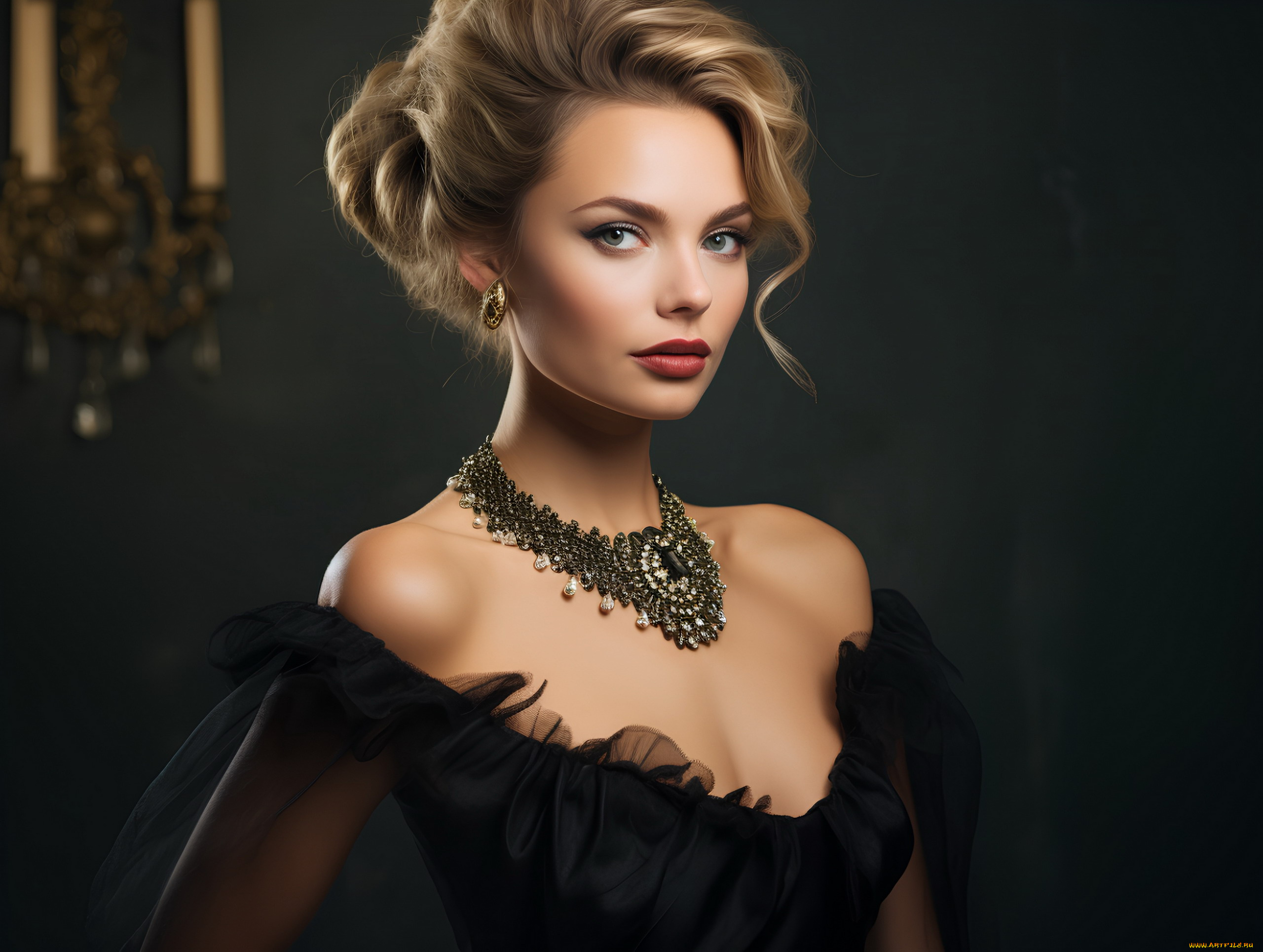 девушки, -, лица, , портреты, модель, украшение