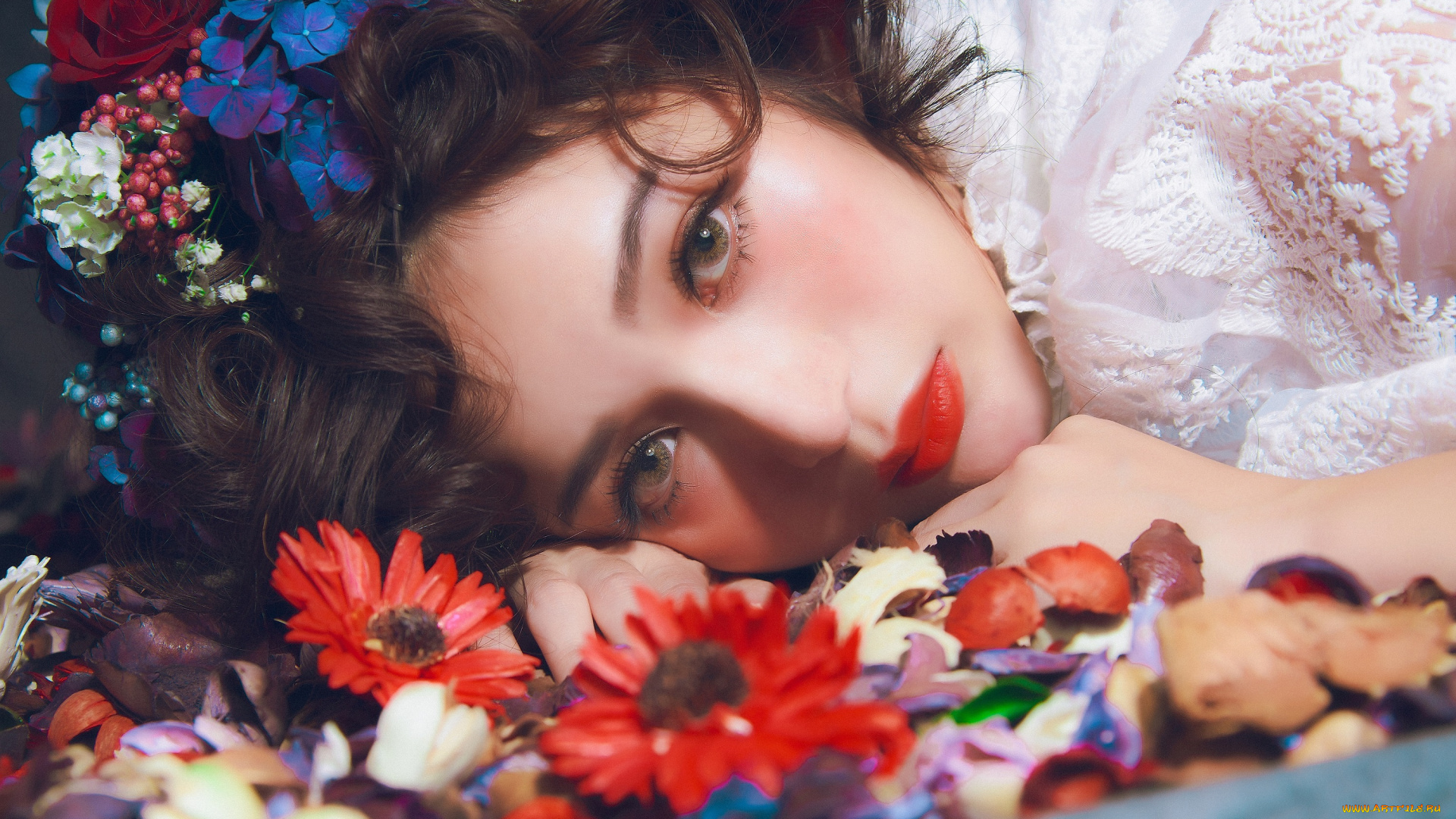 девушки, -, лица, , портреты, девушка