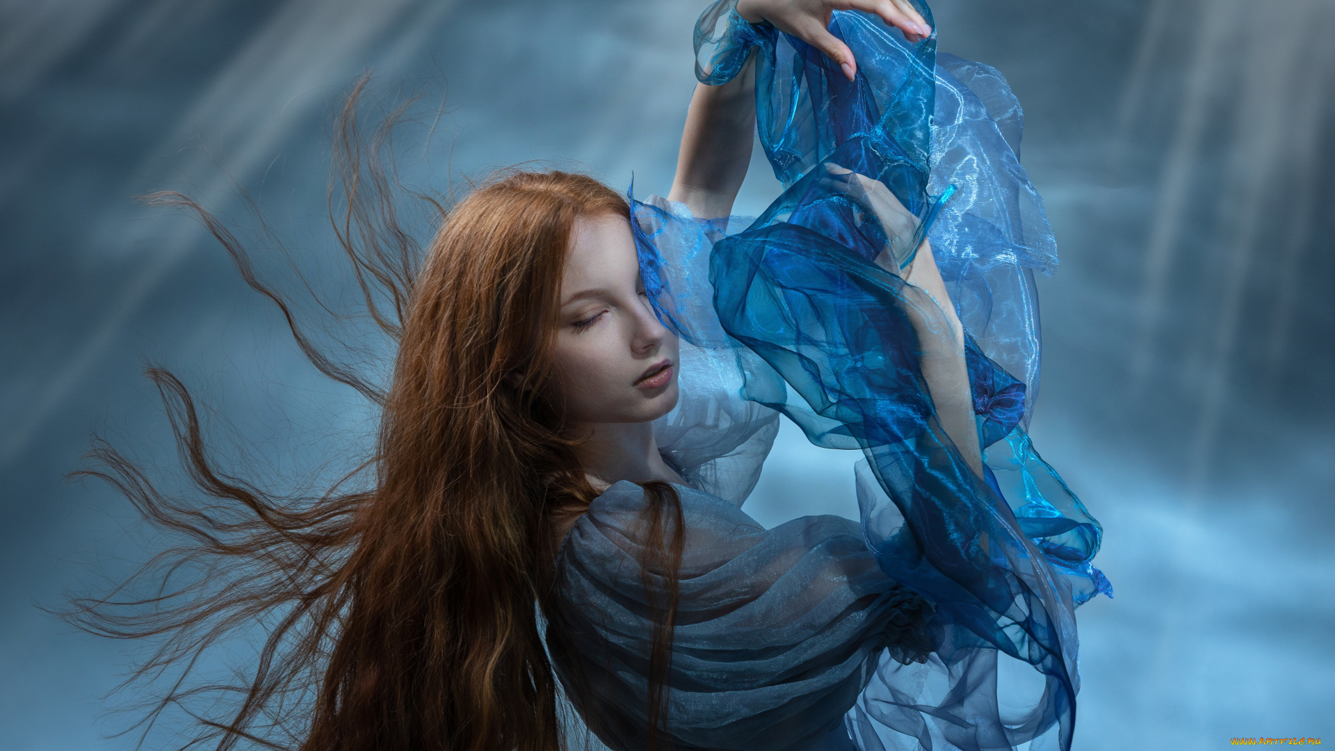 девушки, -, рыжеволосые, и, разноцветные, девушка