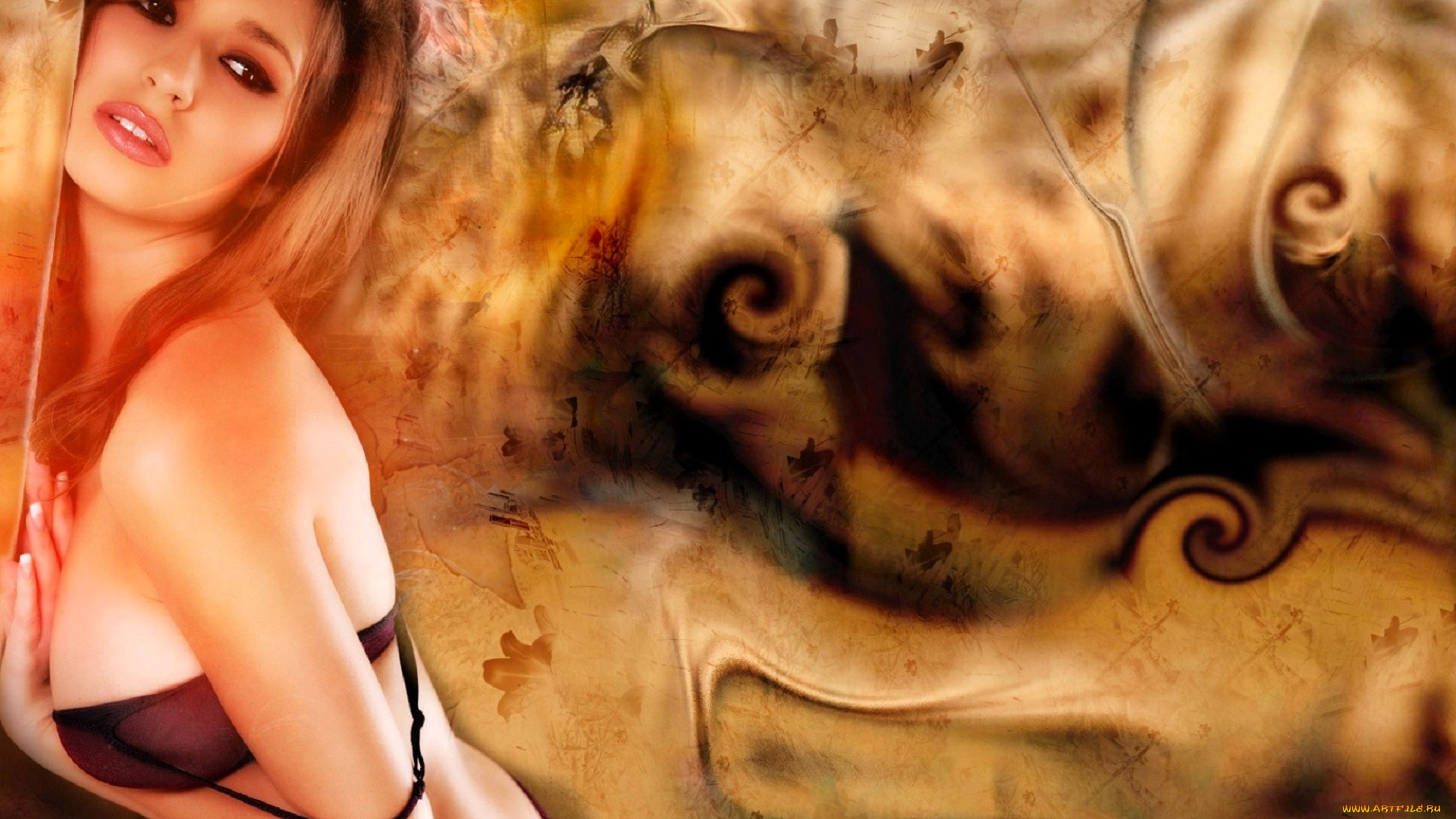 девушки, shay, laren, шатенка, белье