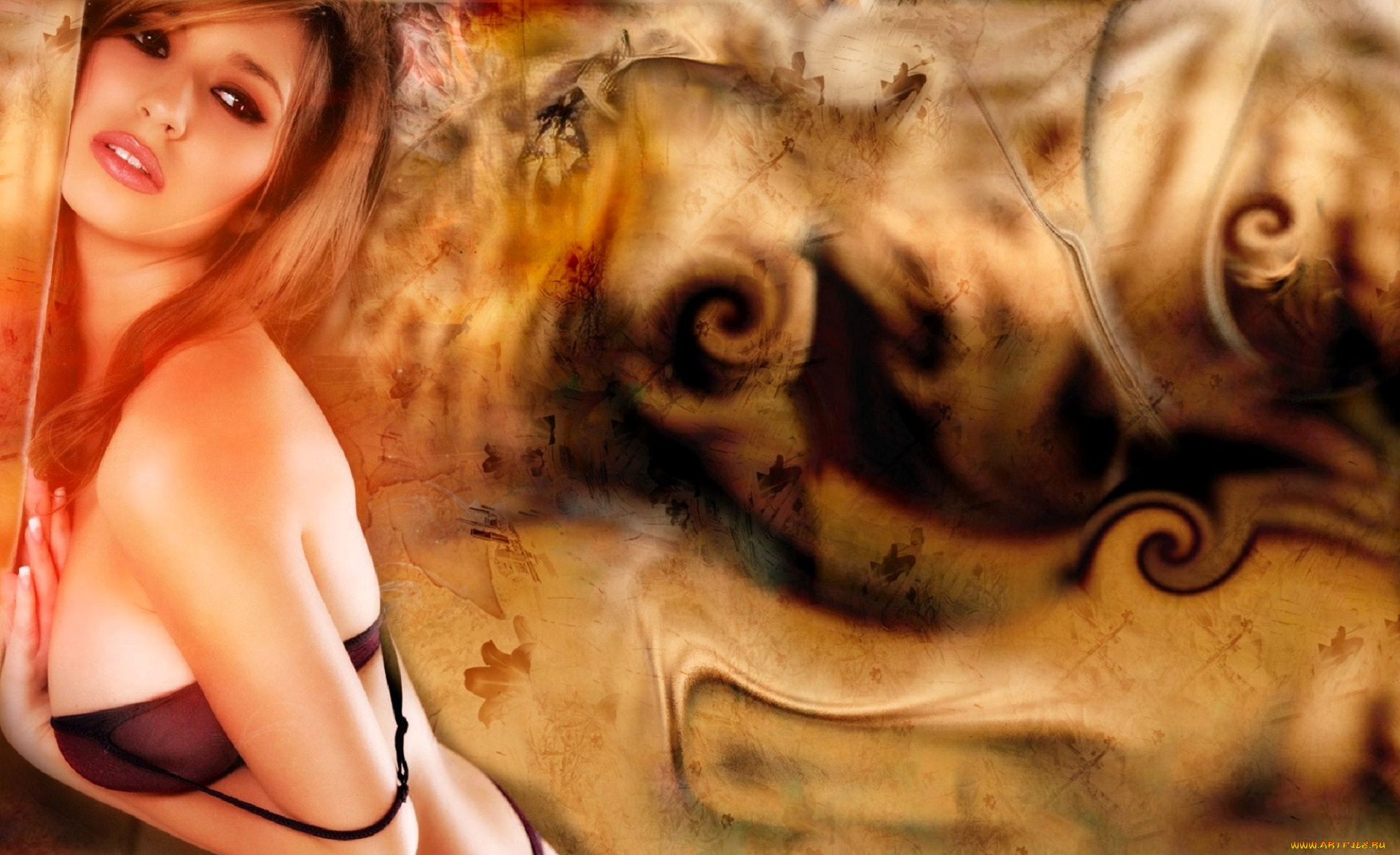 девушки, shay, laren, шатенка, белье