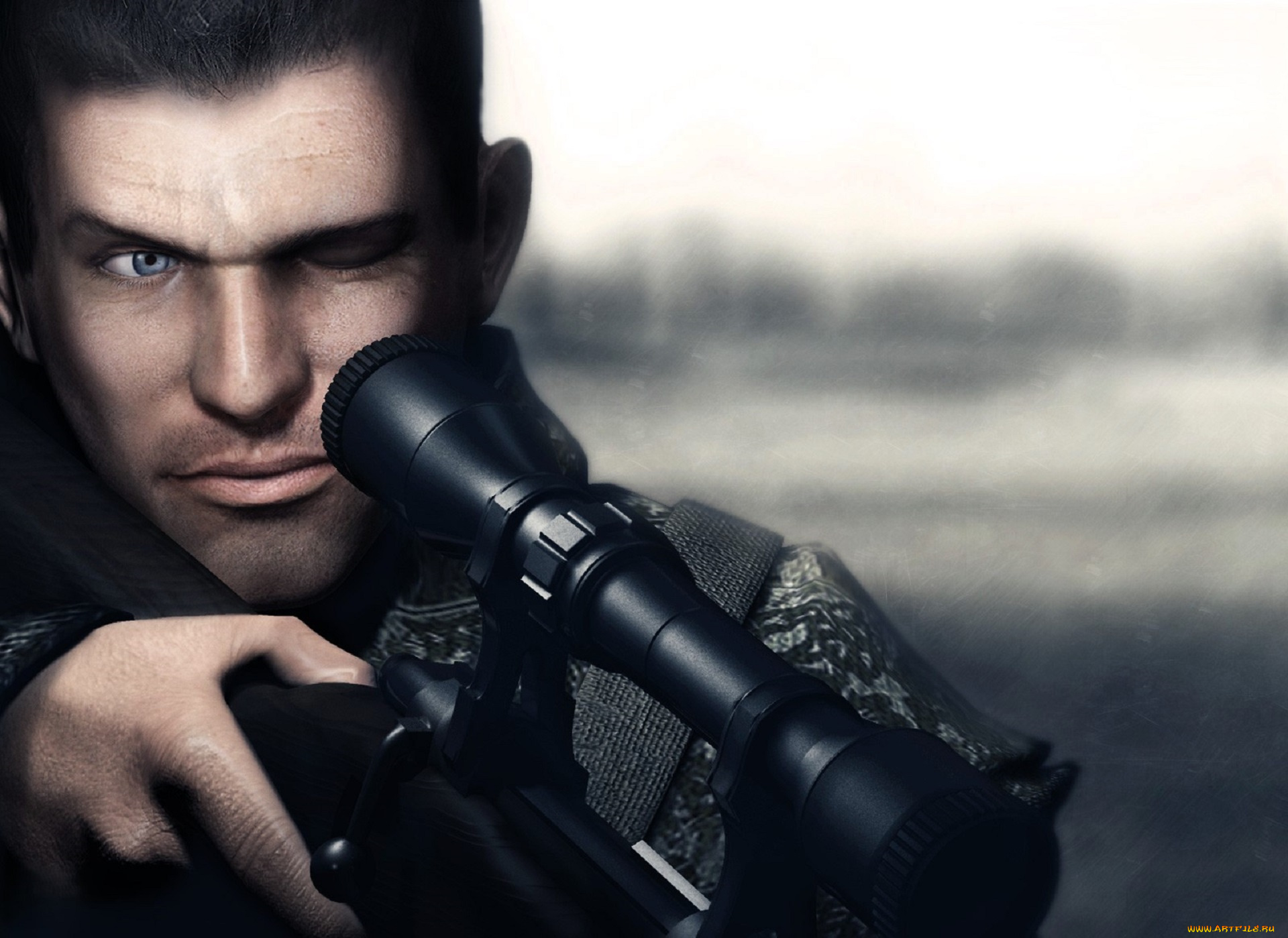 видео, игры, смерть, шпионам, , момент, истины, снайпер, лицо, винтовка, оружие, прицел