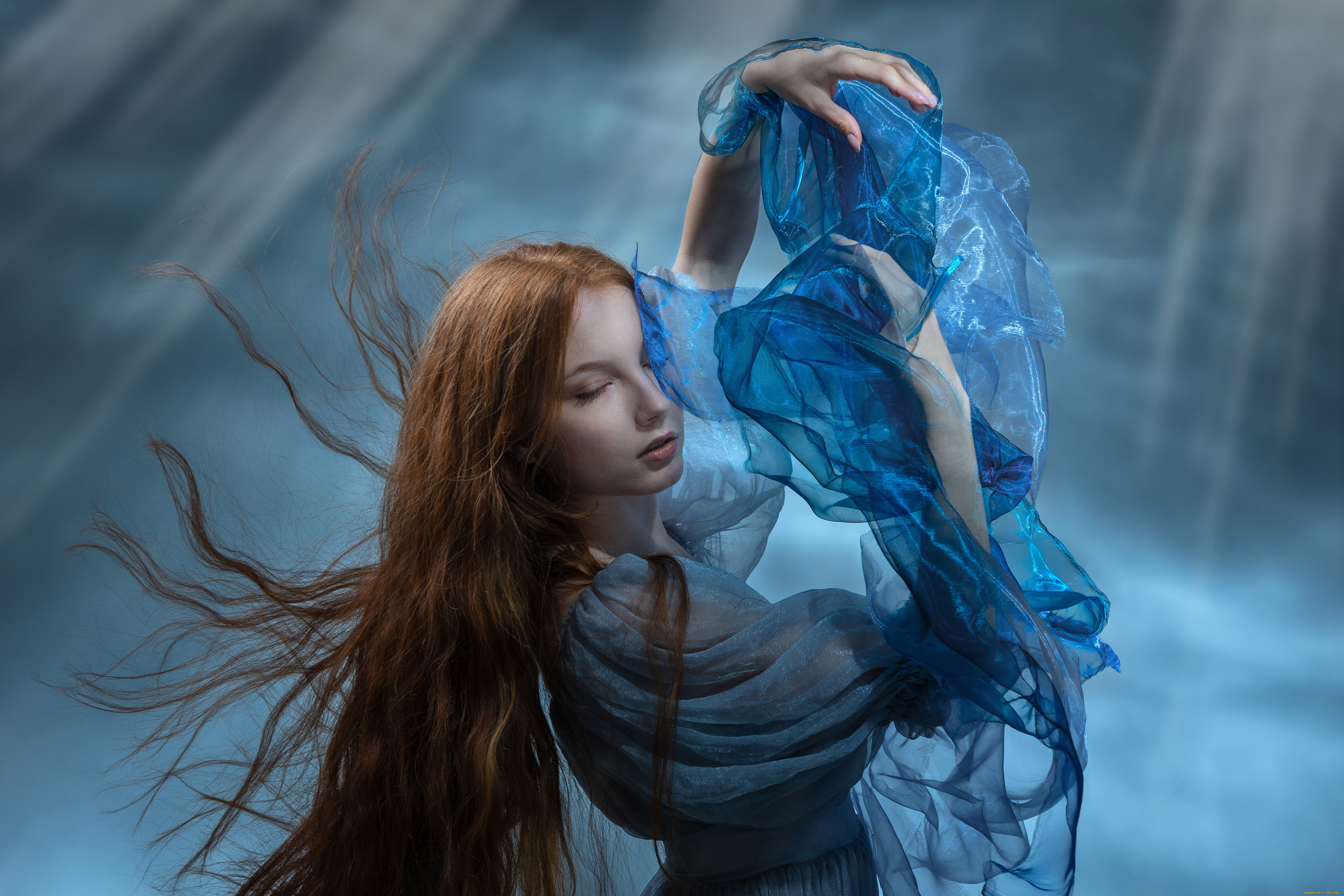 девушки, -, рыжеволосые, и, разноцветные, девушка