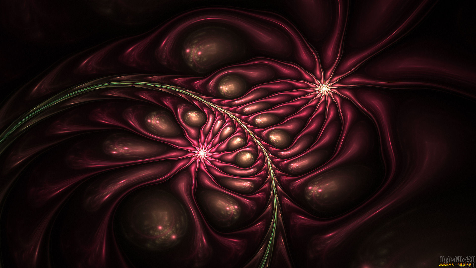 3д, графика, fractal, фракталы, тёмный