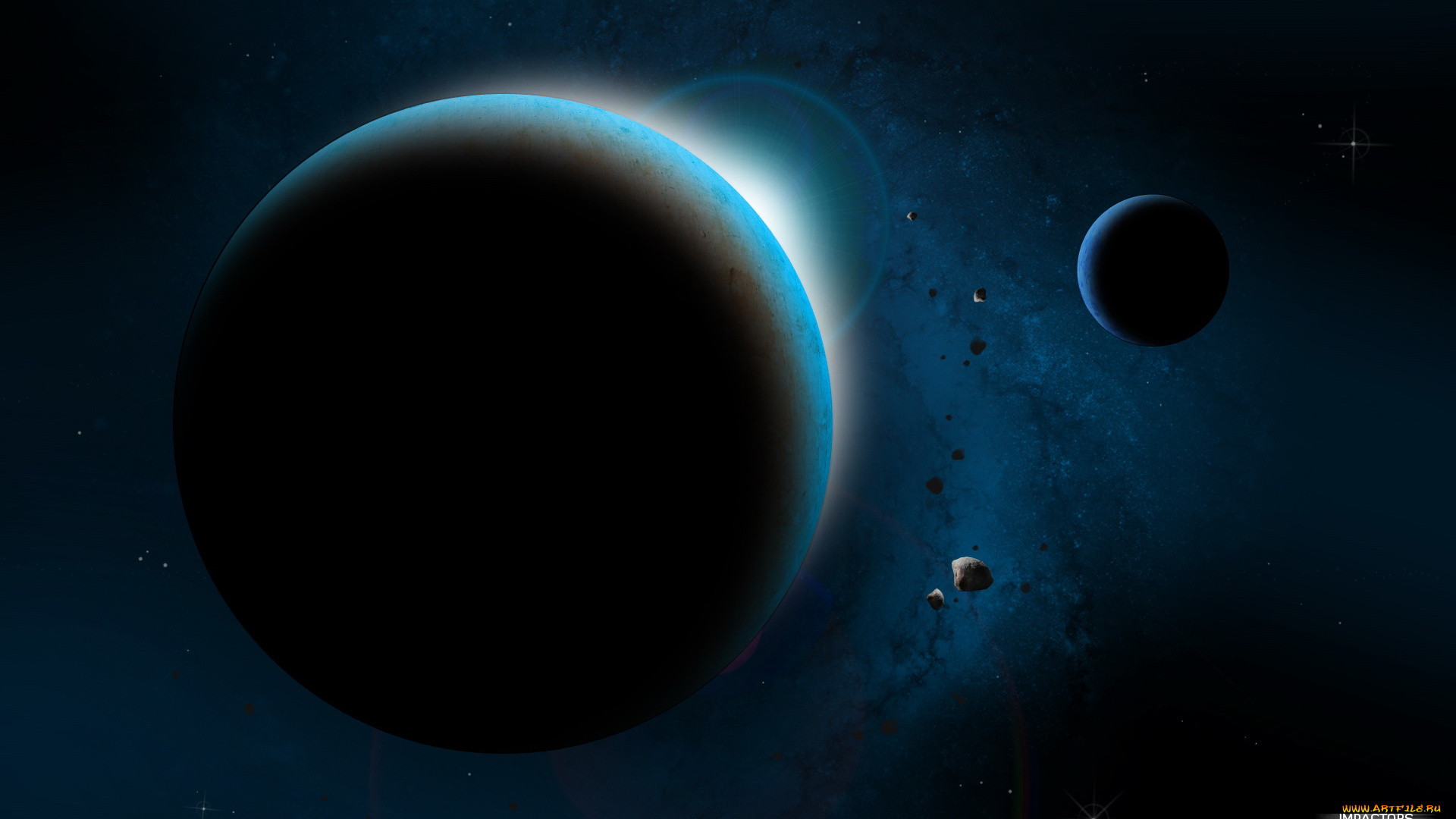 космос, арт, тёмный, вселеная, планеты