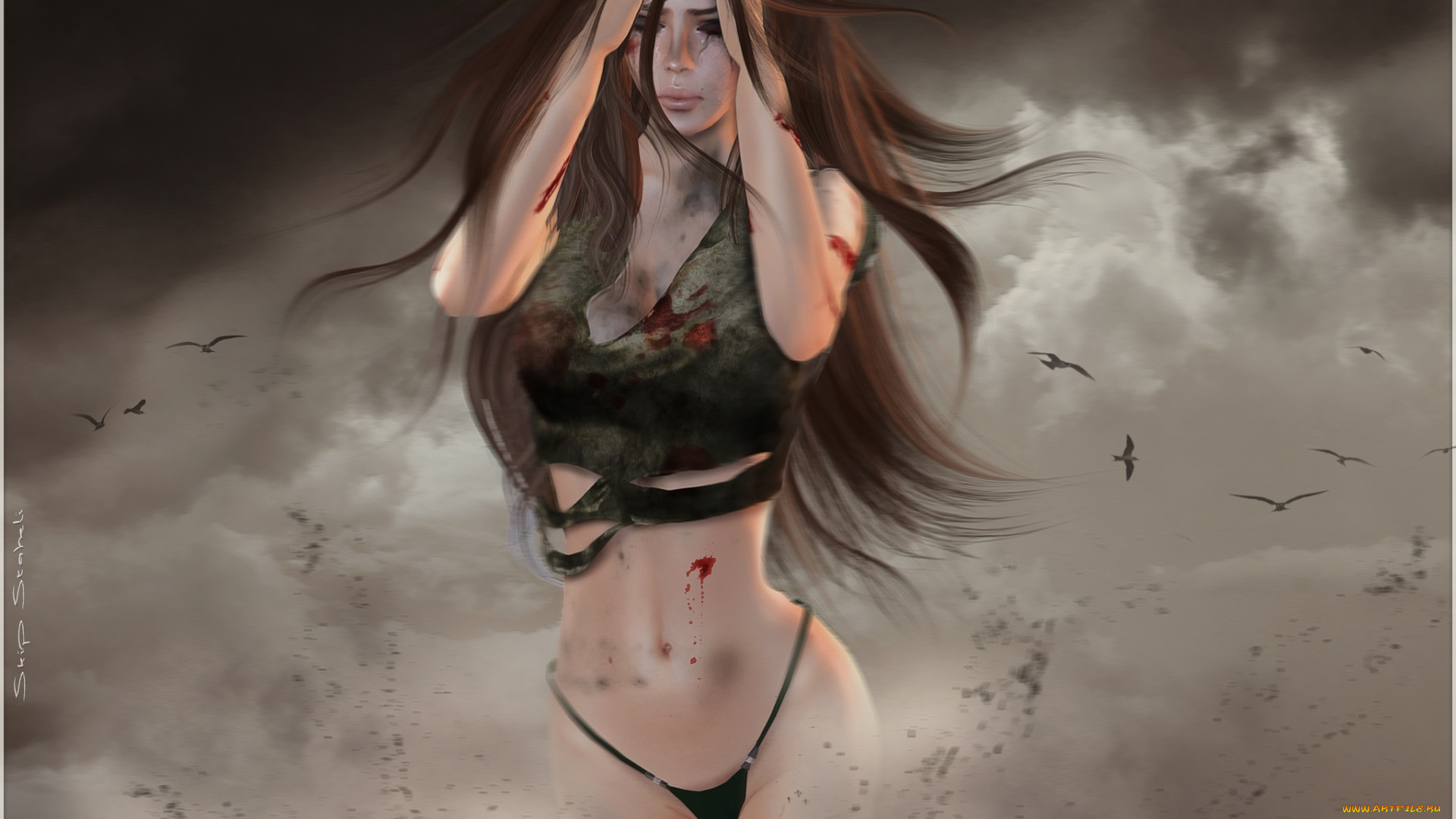 3д, графика, elves, эльфы, уши, грусть