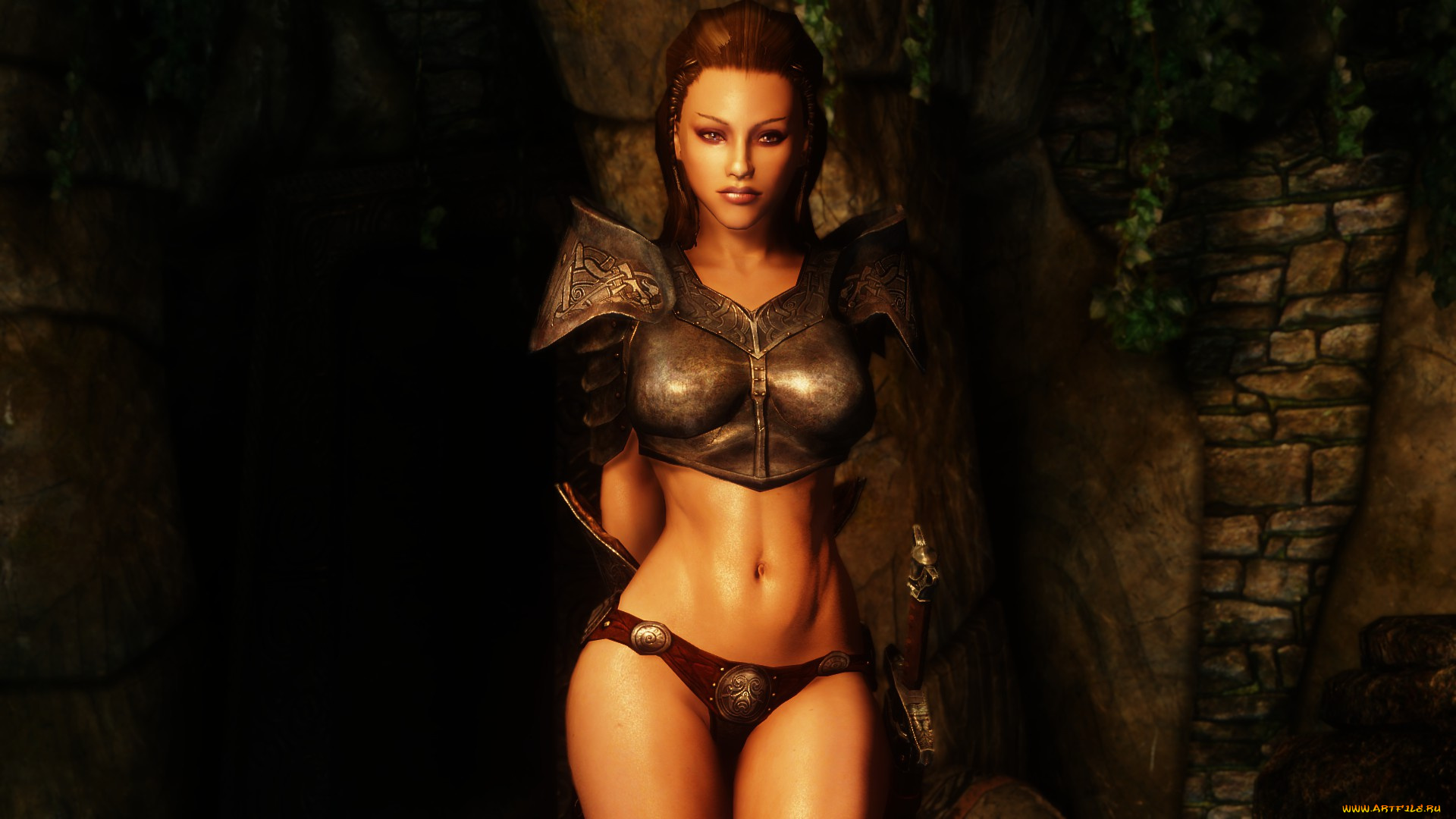 3д, графика, fantasy, фантазия, доспехи, взгляд, девушка