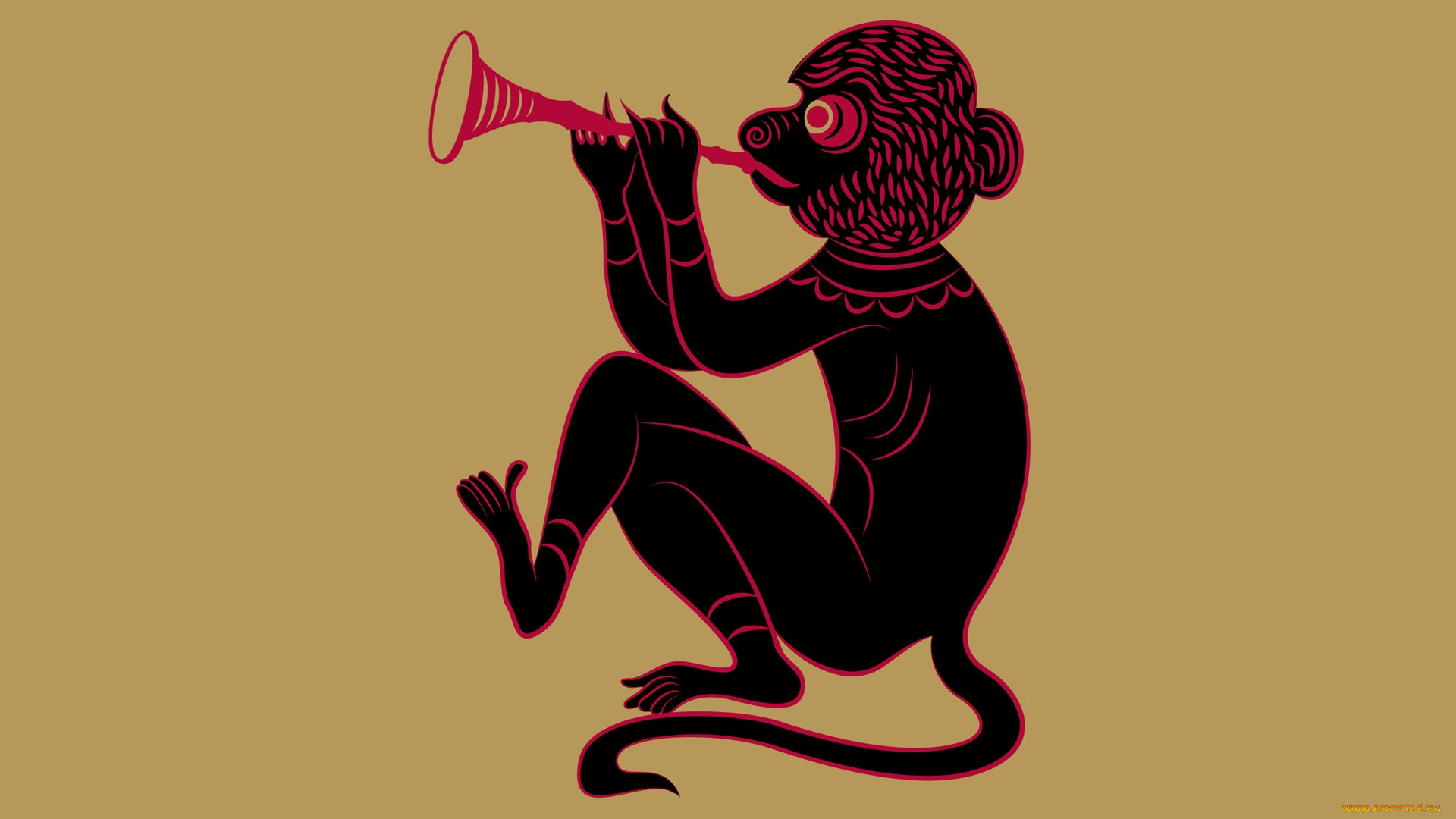 рисованные, минимализм, обезьяна, фон