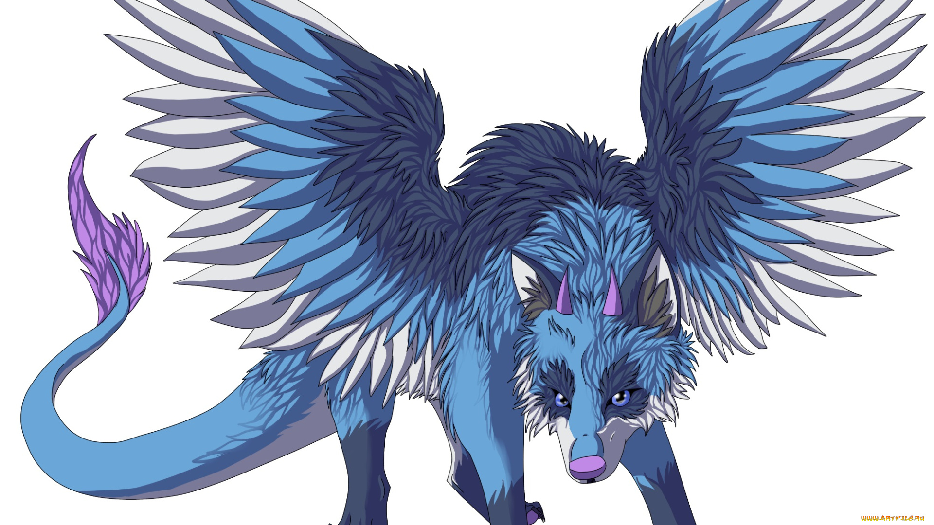 рисованные, животные, сказочные, мифические, собака, крилья