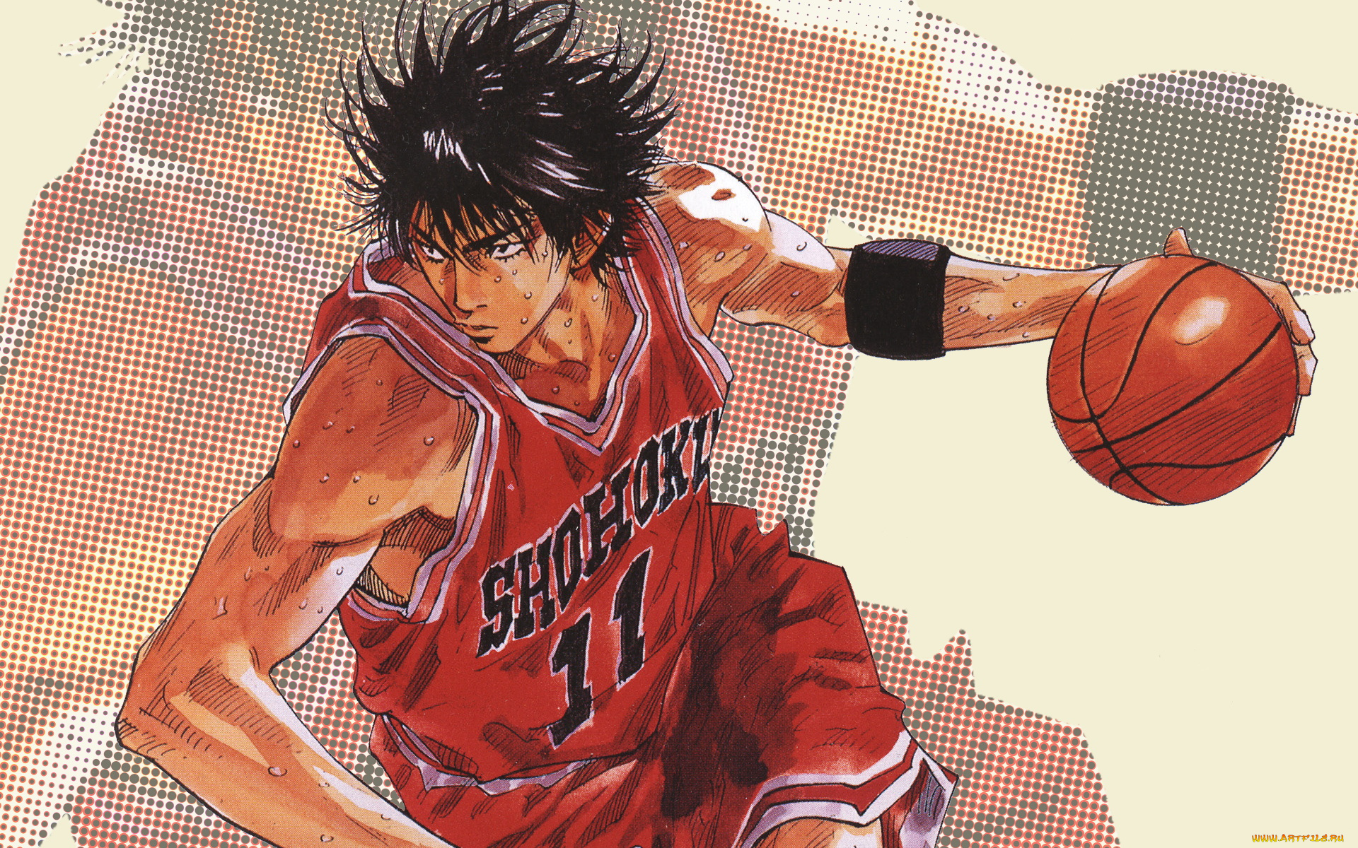 рисованные, люди, игрок, мяч