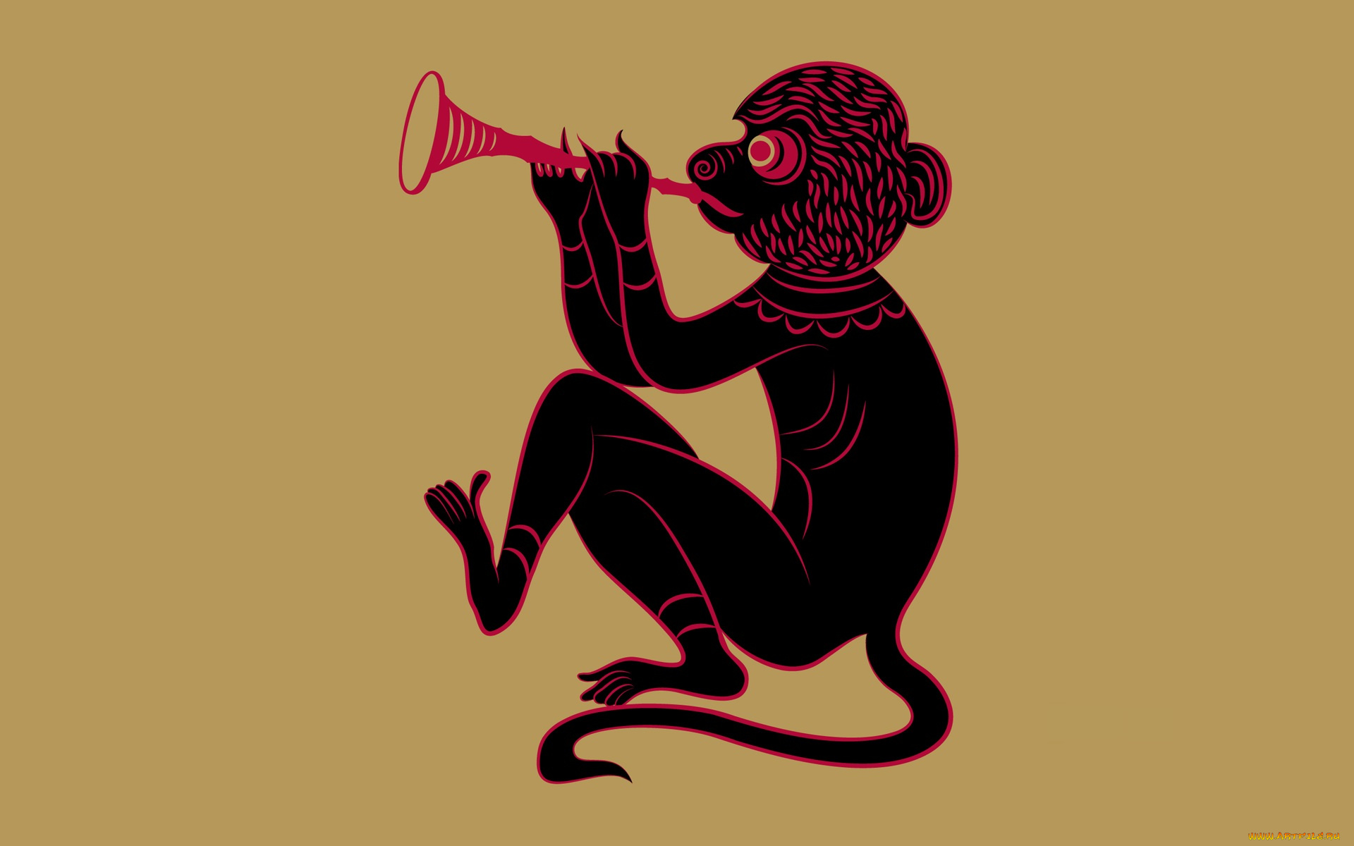 рисованные, минимализм, обезьяна, фон