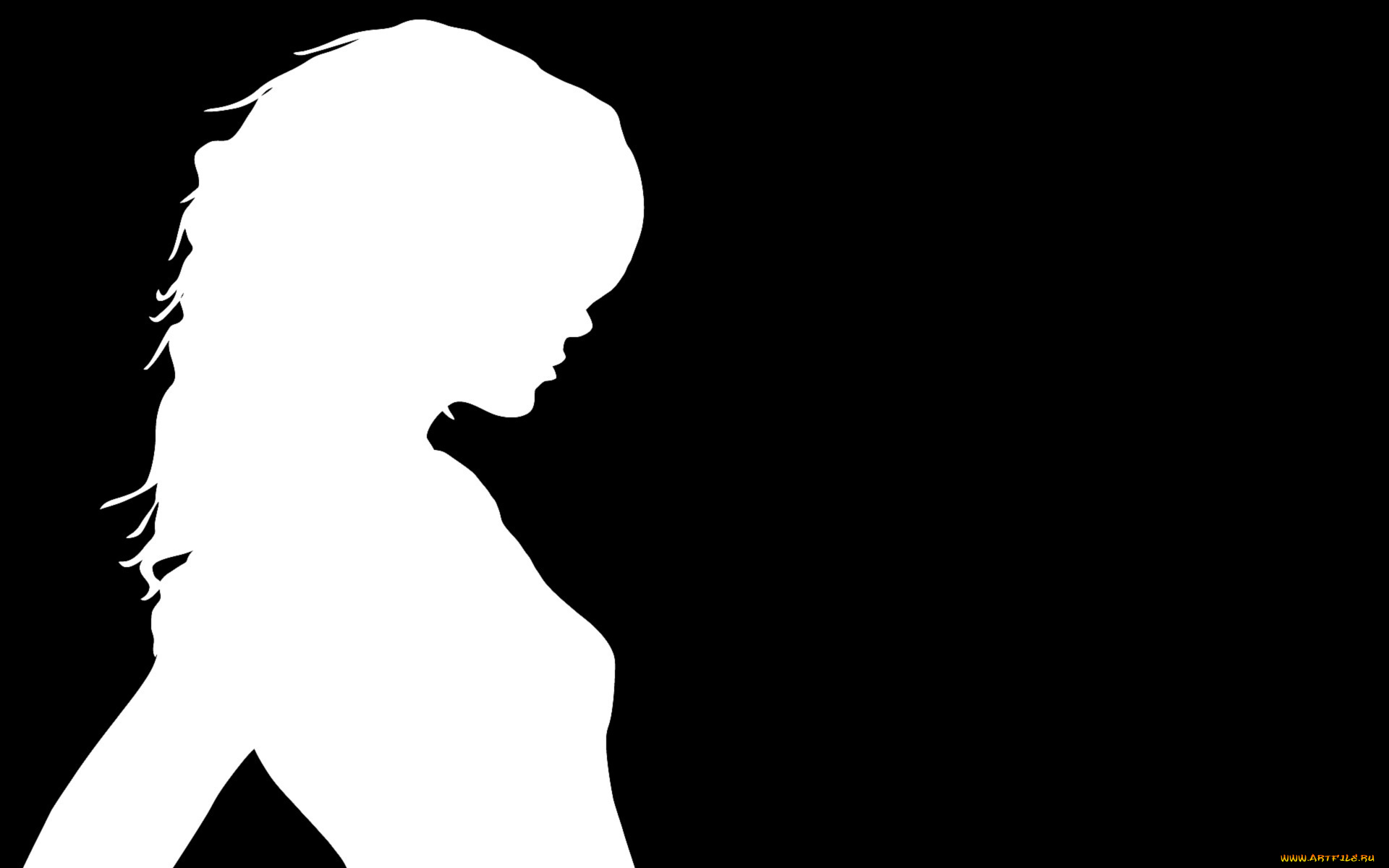 рисованные, минимализм, силуэт, девушка