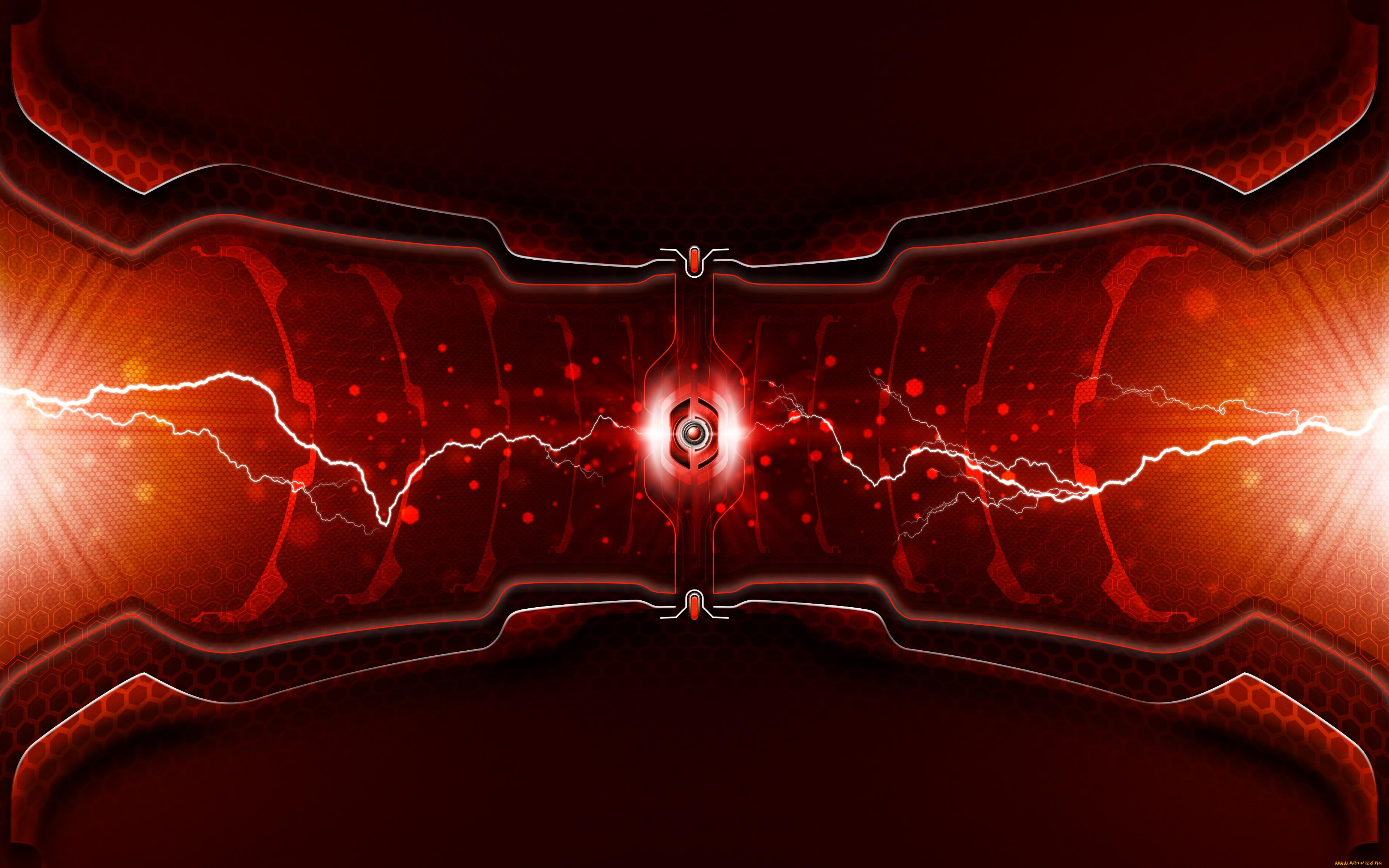 3д, графика, abstract, абстракции, разряды, соты, молнии, абстракция