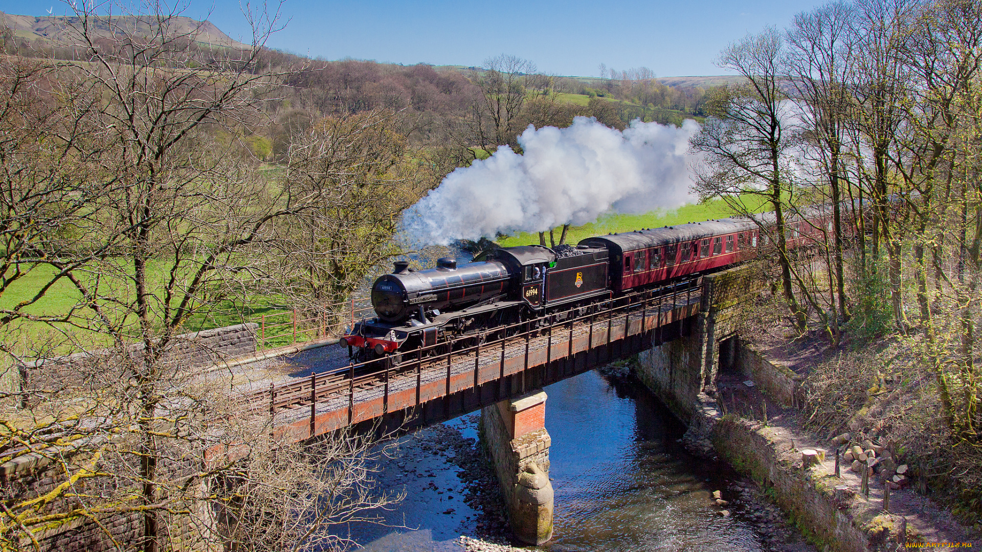 техника, паровозы, паровоз, дорога, железная