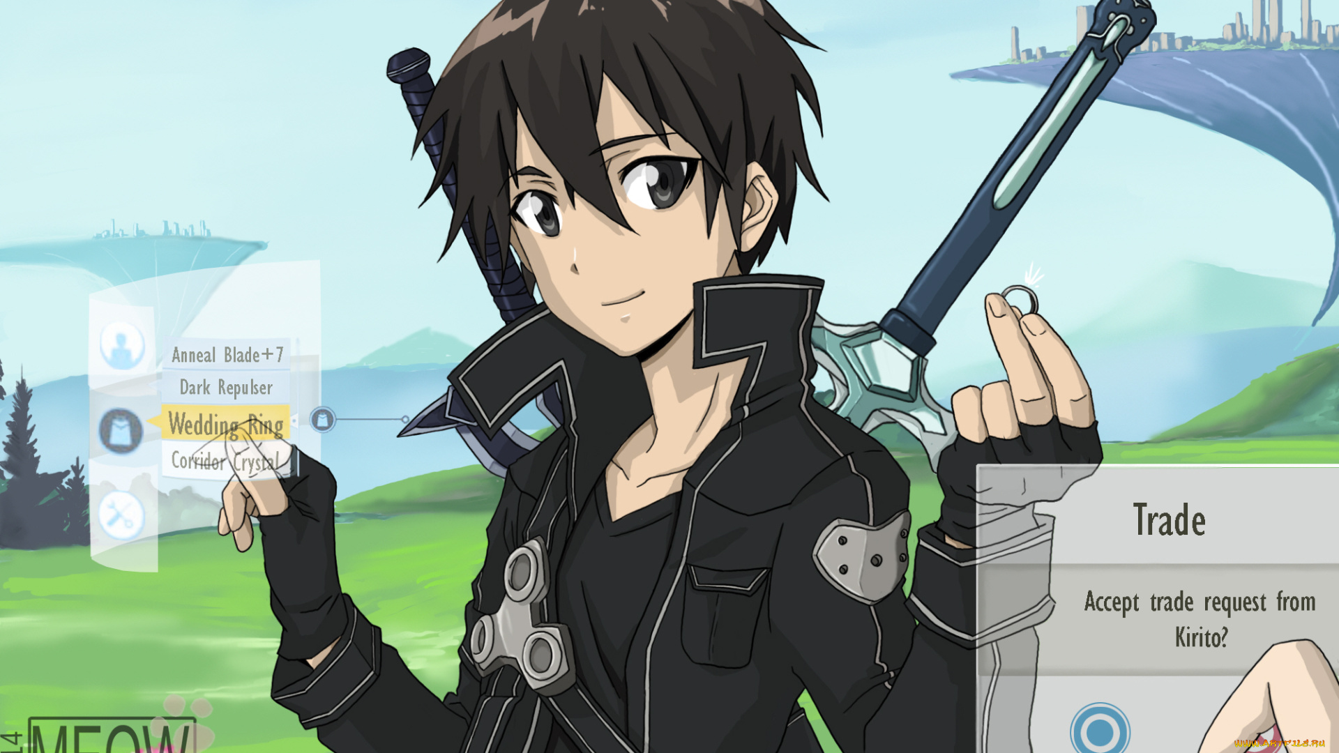 аниме, sword, art, online, арт, мастера, меча, онлайн, кирито, кольцо, парень